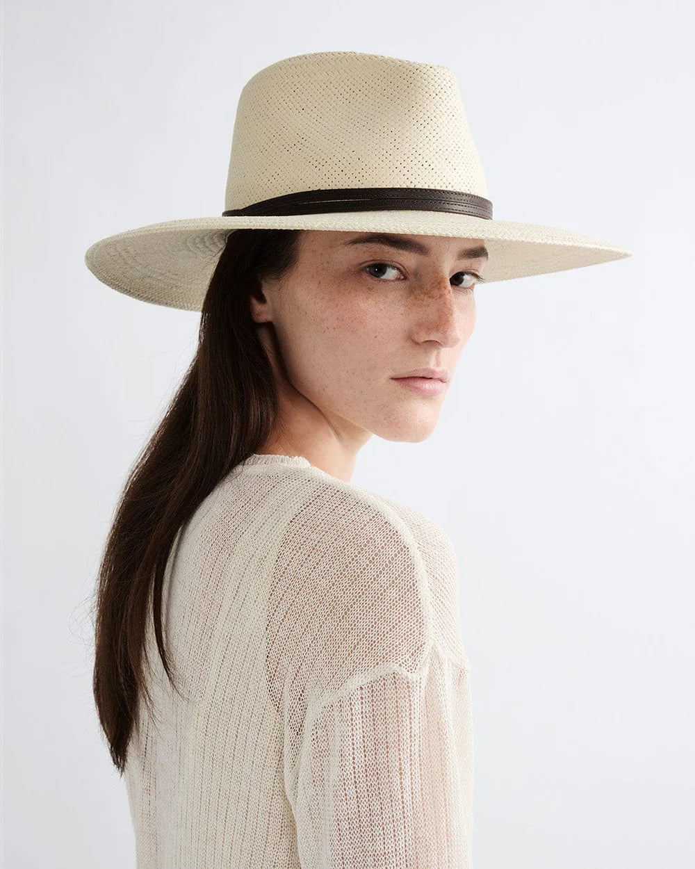 Janessa Leone Jude Packable Straw Fedora Hat In Natural