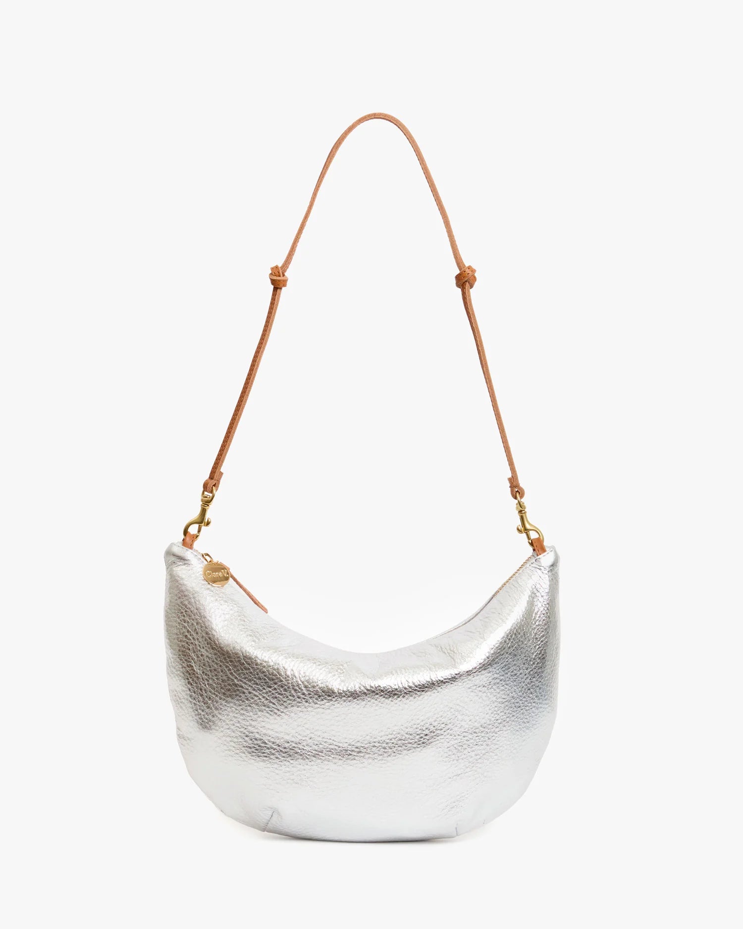 Clare V. Lune Lamba Handbag In Silver