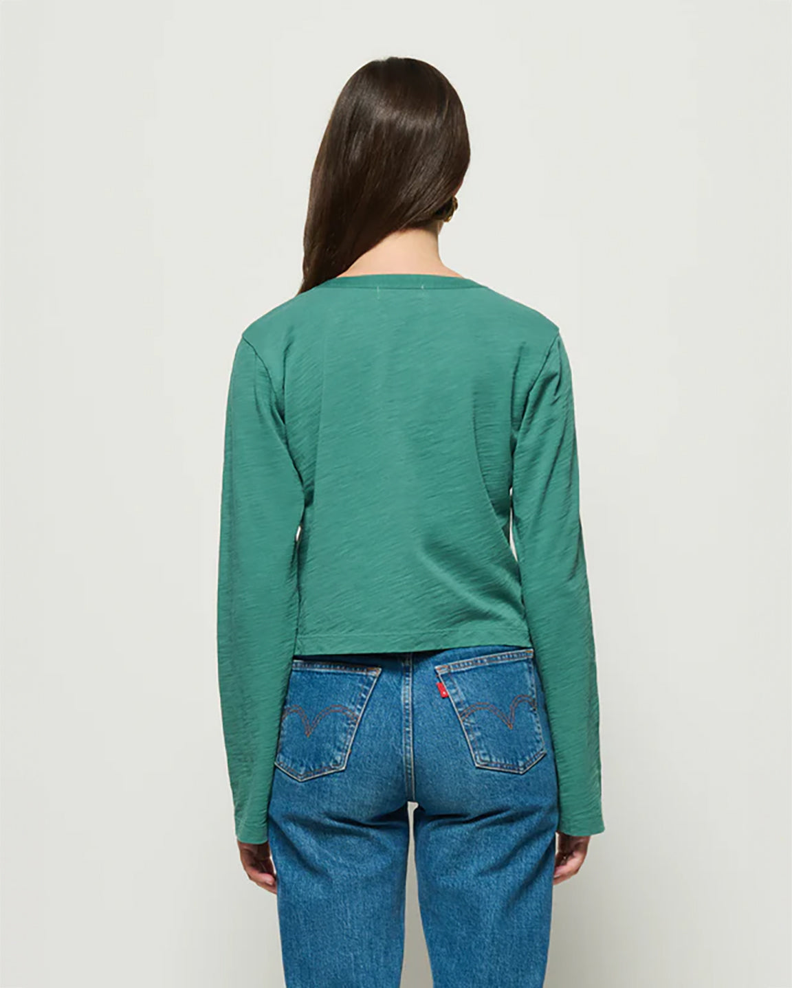 Nation Marlowe Long Sleeve Shirt in Spruce