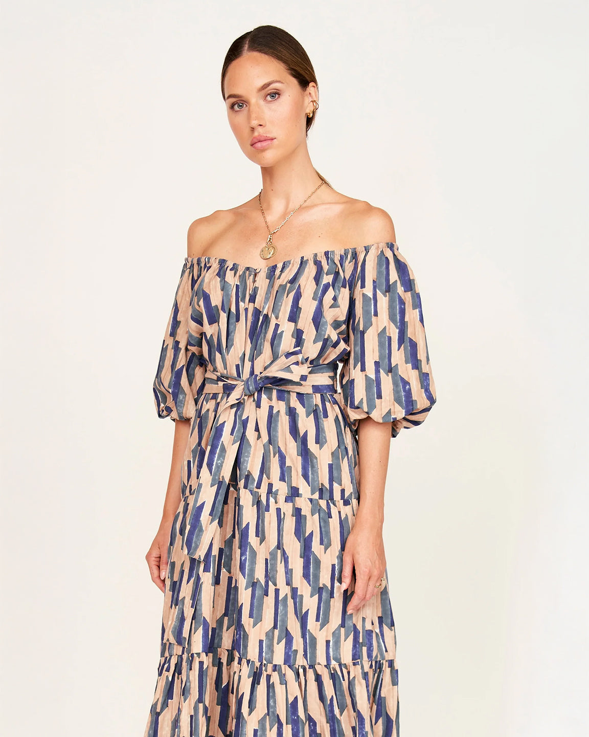 Mirth Capri Dress in Cerulean Rainfall