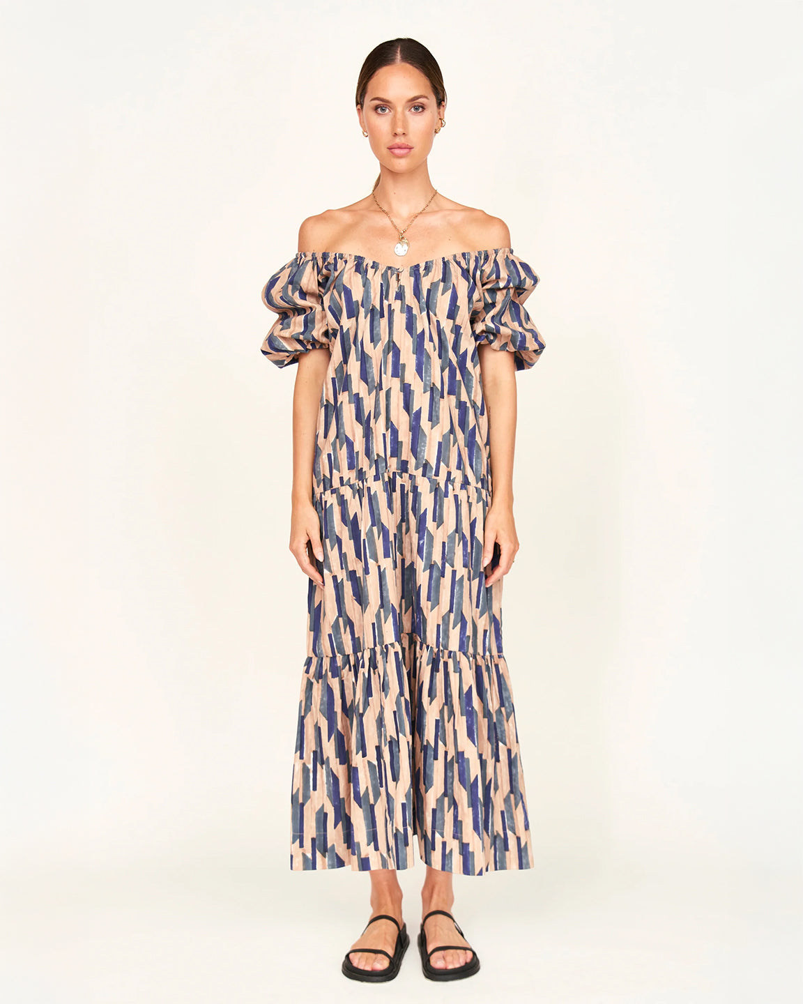 Mirth Capri Dress in Cerulean Rainfall