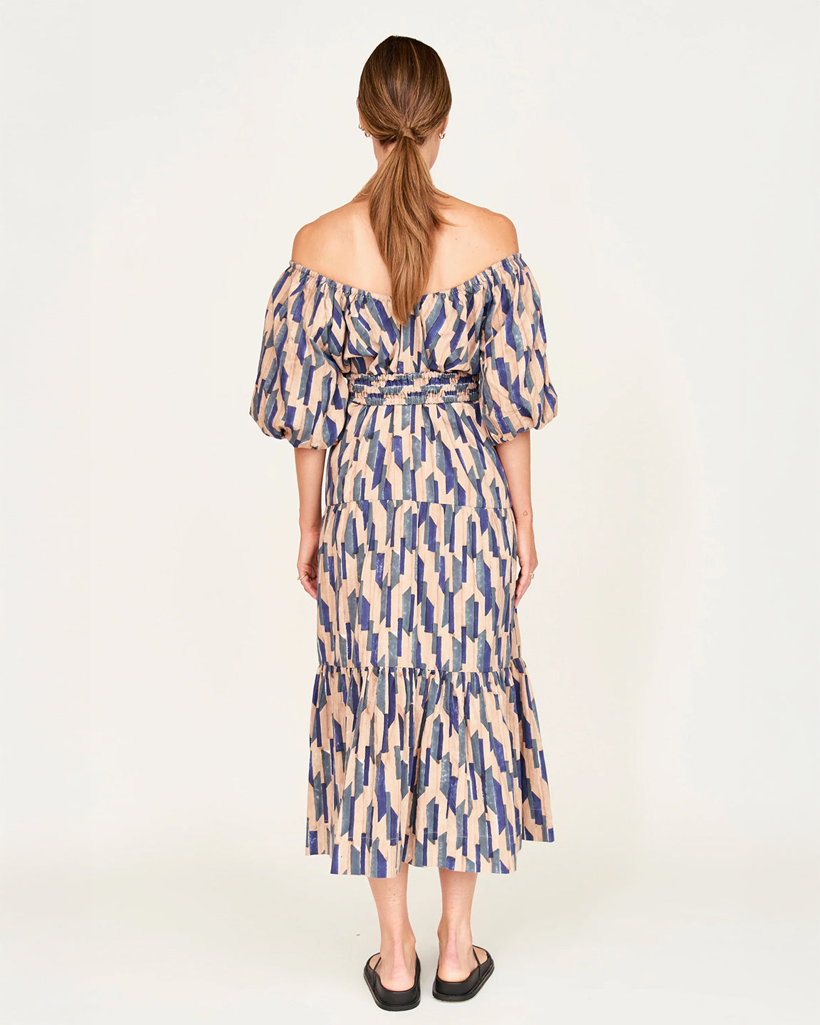 Mirth Capri Dress in Cerulean Rainfall