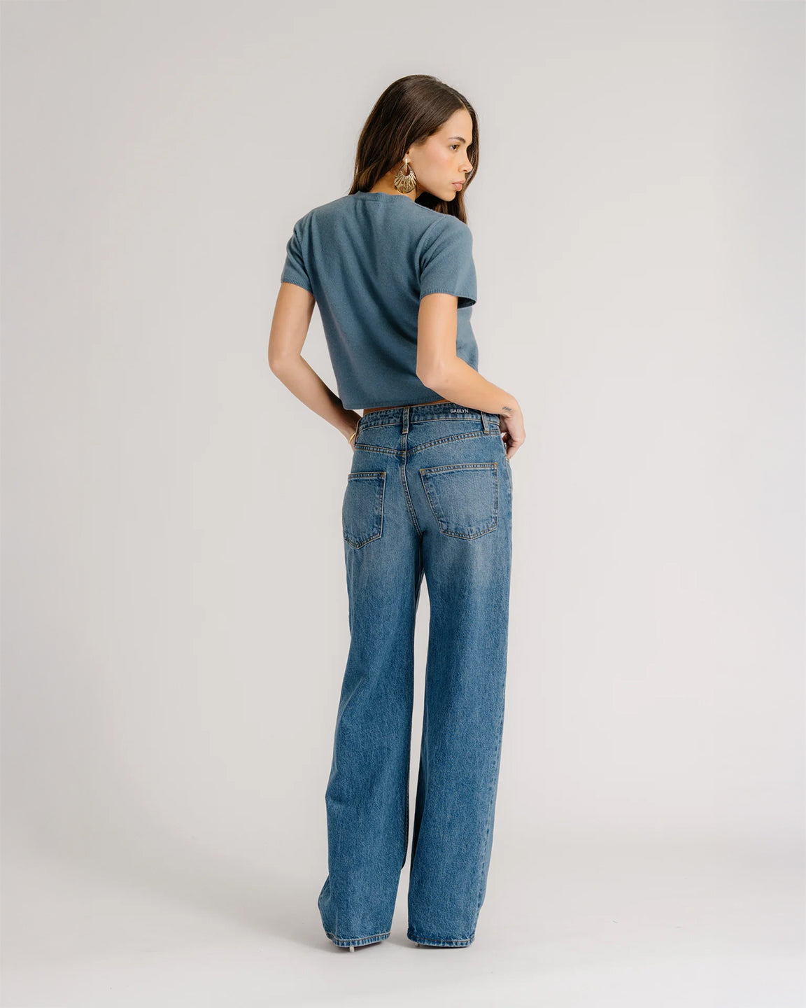 SABLYN Charleston Relaxed Crewneck In Smoky Blue