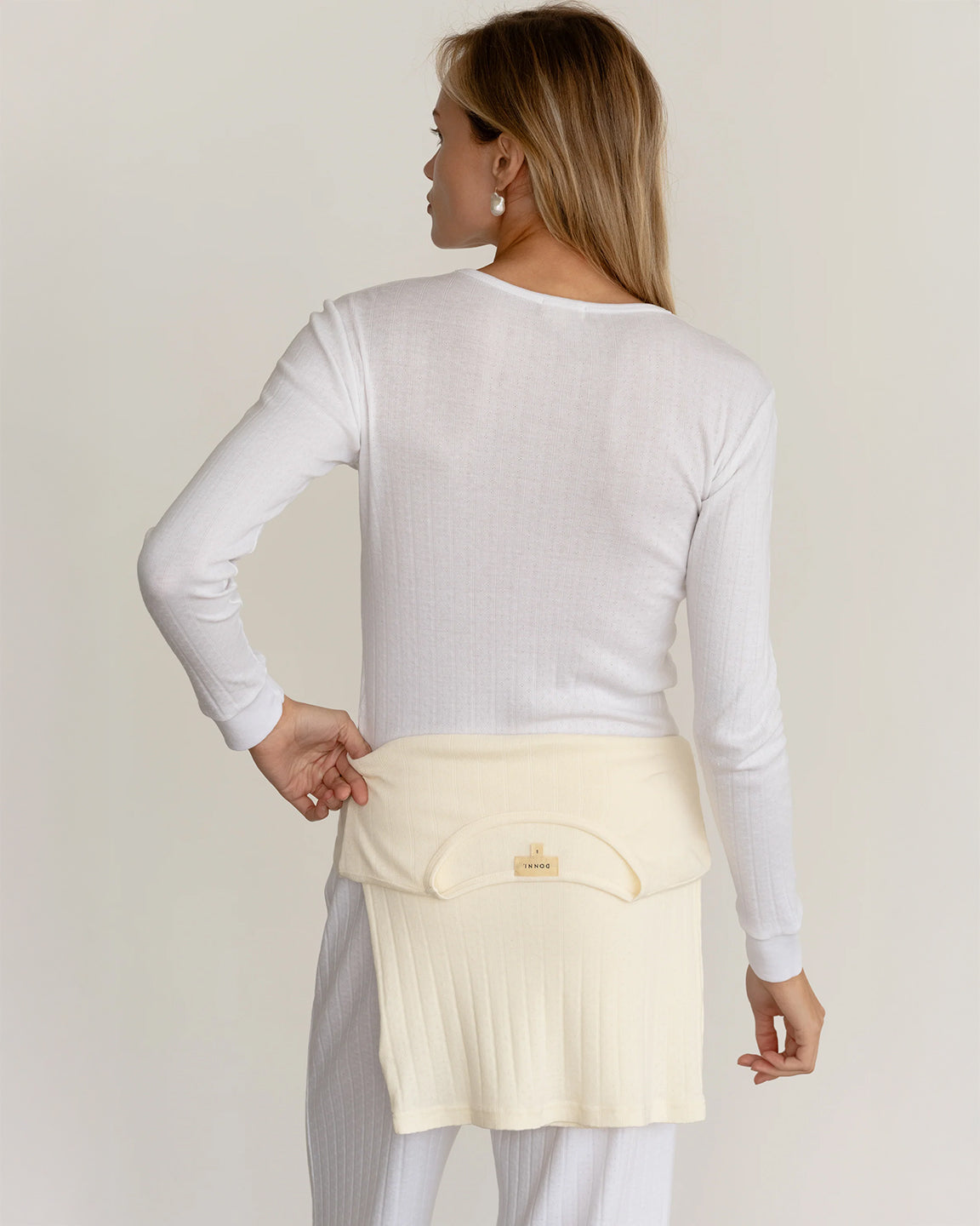 Donni. The Pointelle Long Sleeve in Powder