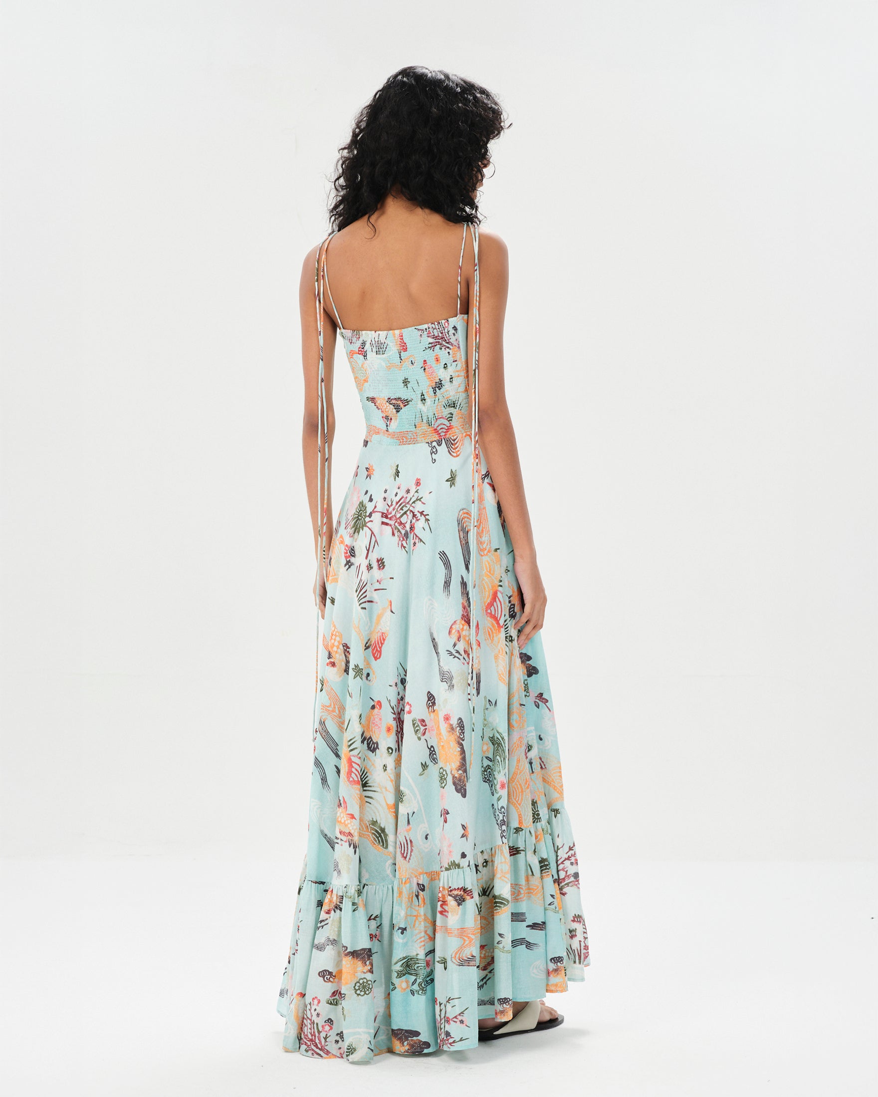 Maria Cher Dorrego Vivian Midi Dress in Light Blue