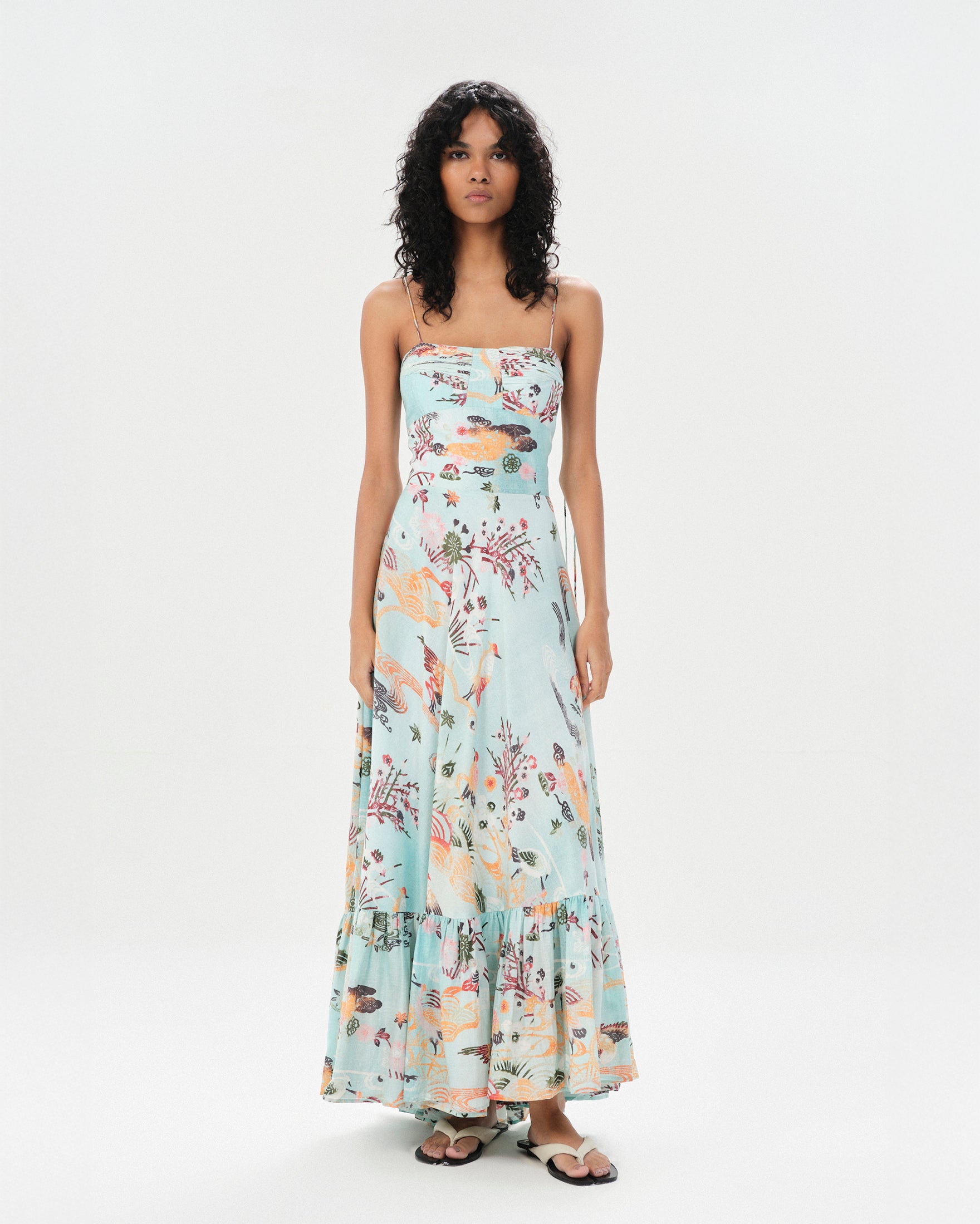 Maria Cher Dorrego Vivian Midi Dress in Light Blue