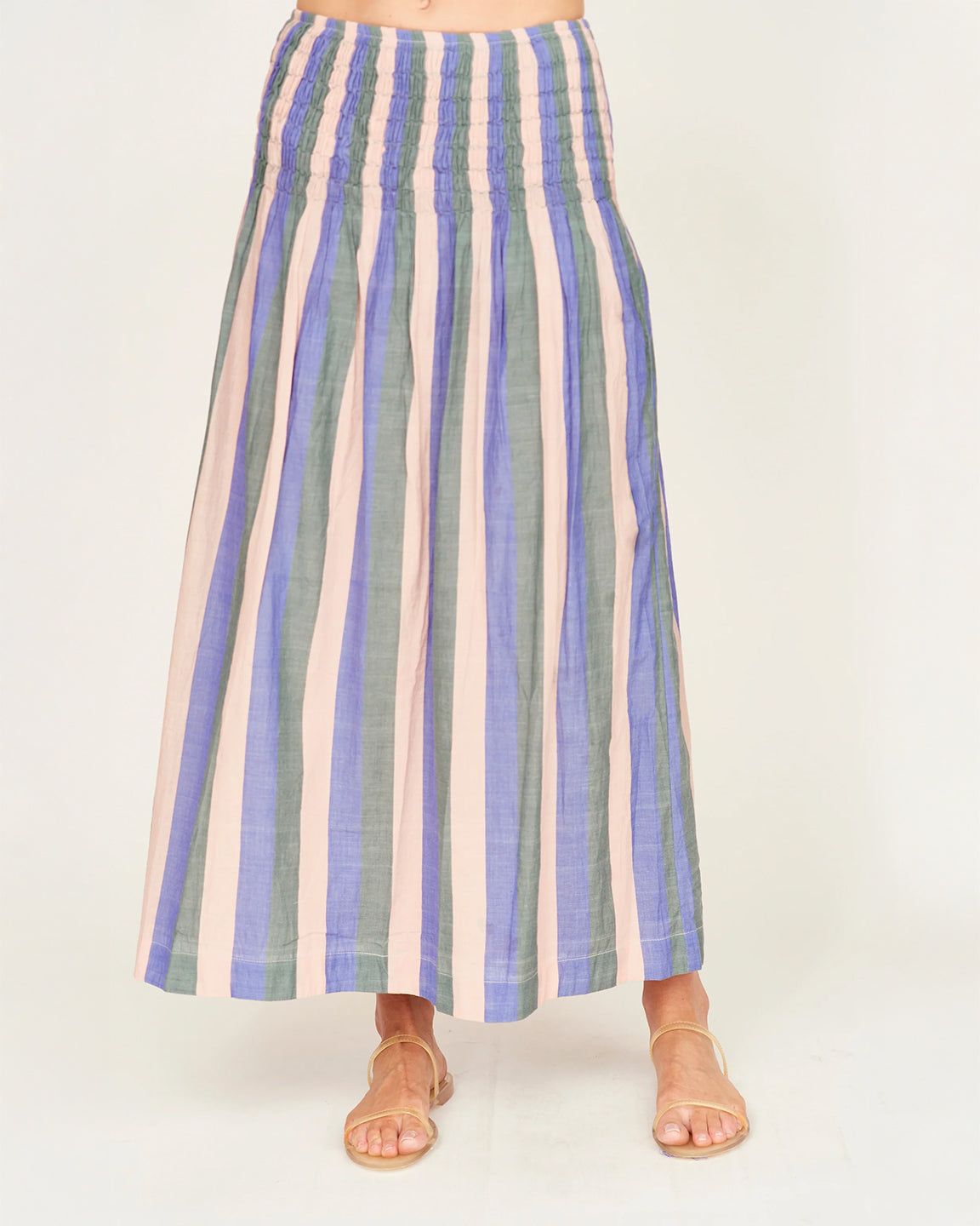 Mirth Savannah Smocked Skirt in Carnival Stripe