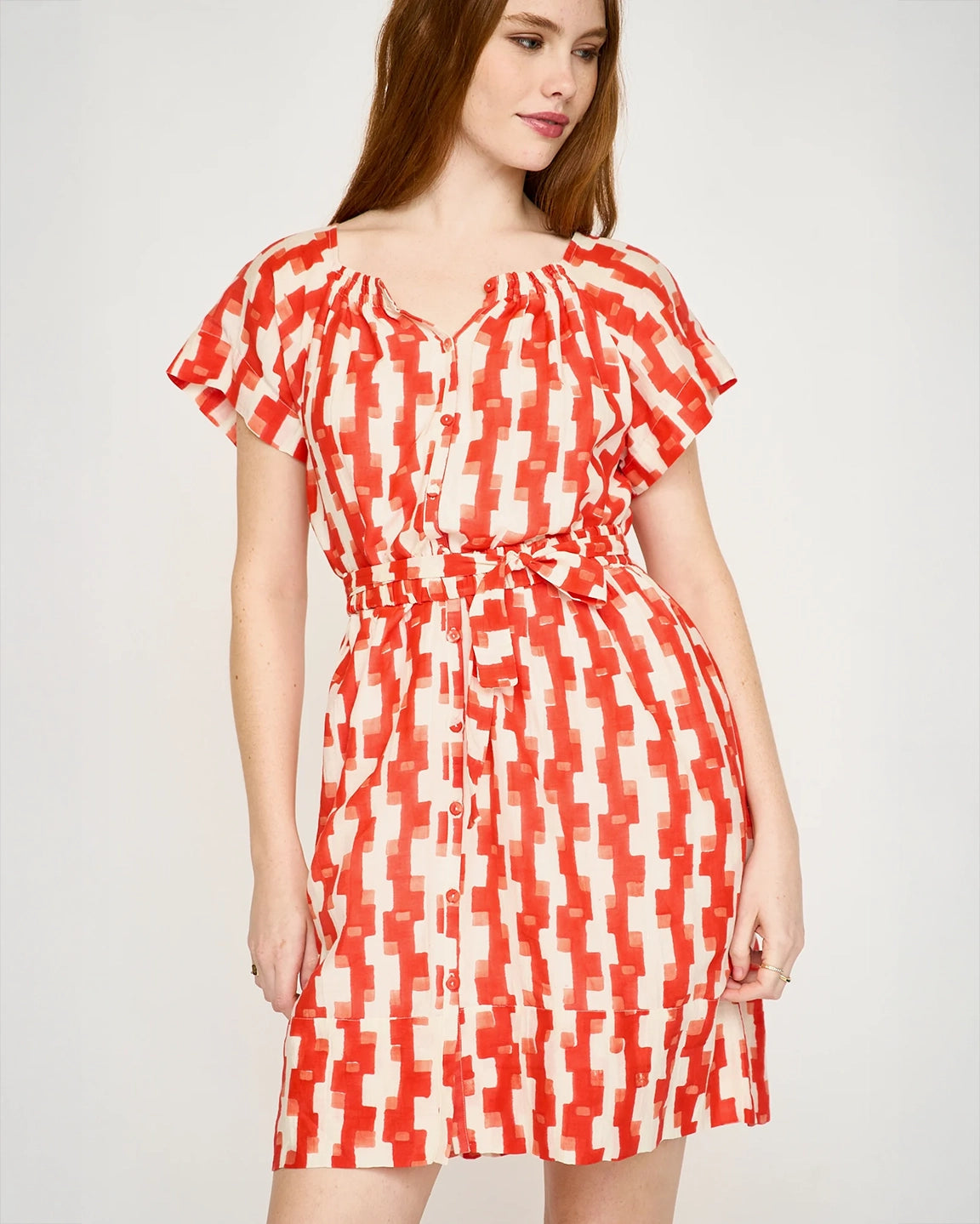 Mirth Vienna Short Dress in Cherry Hopscotch
