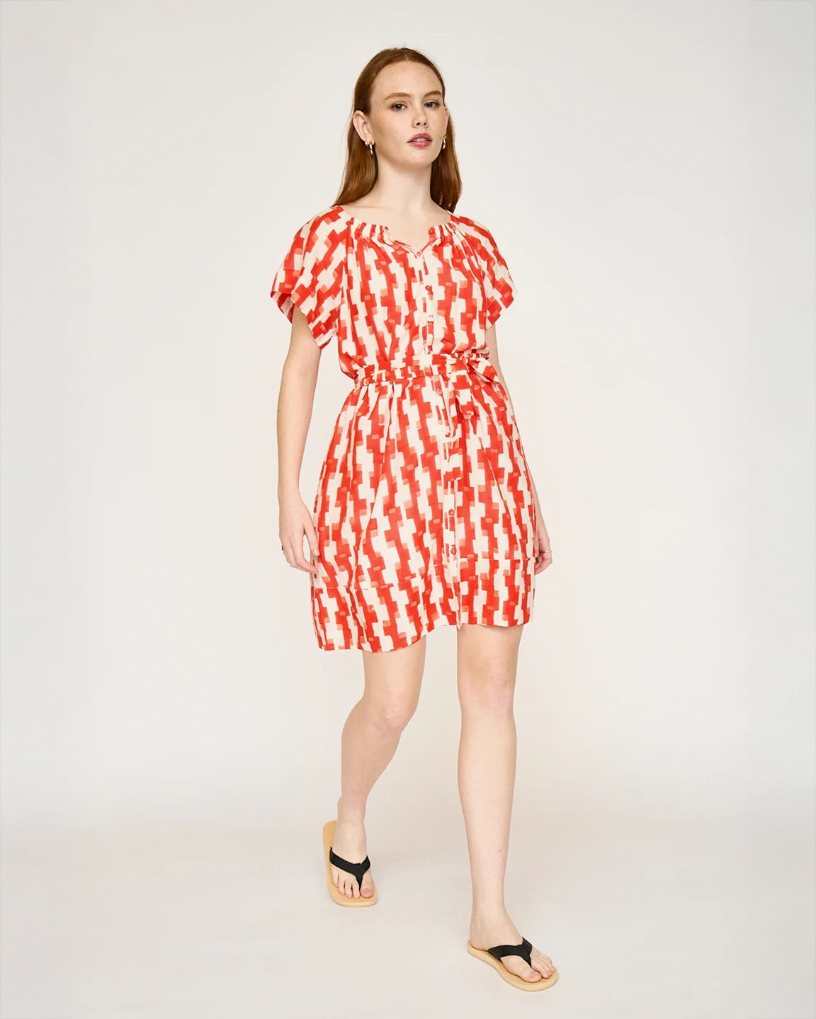 Mirth Vienna Short Dress in Cherry Hopscotch