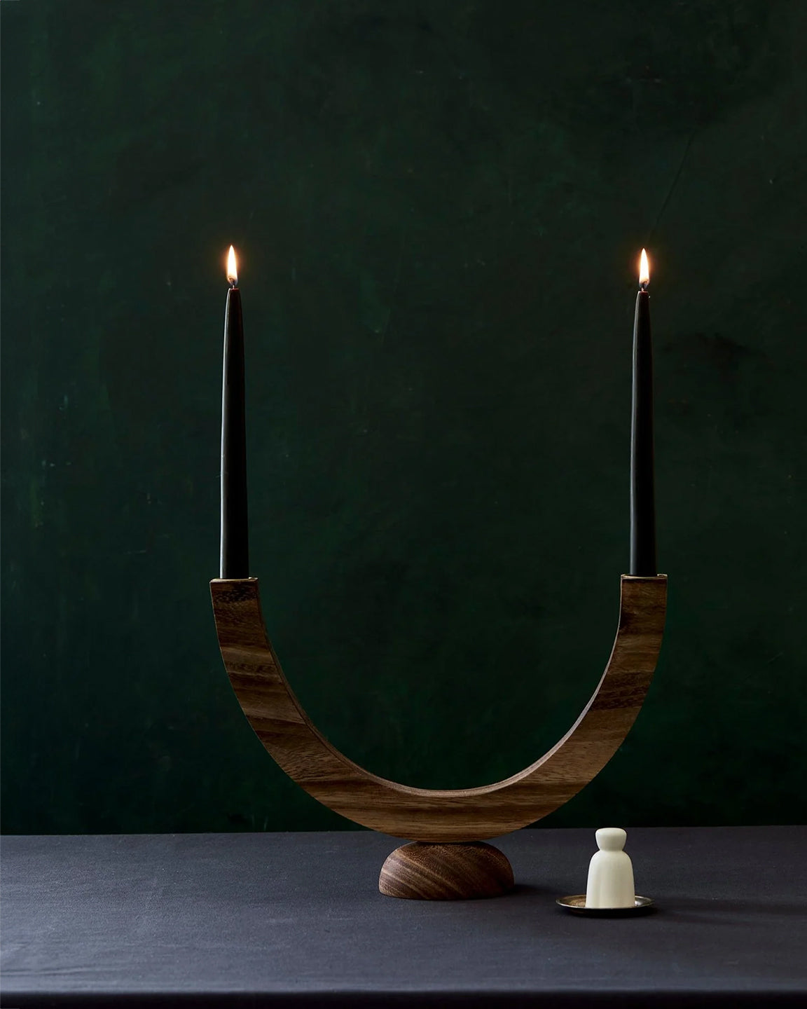 The Floral Society Moonlight Candelabra in Walnut Wood