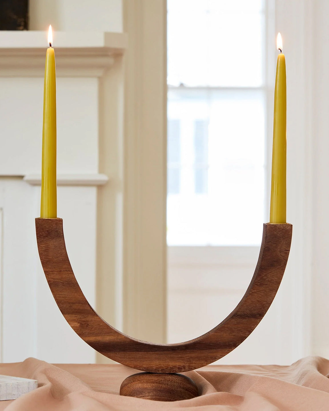 The Floral Society Moonlight Candelabra in Walnut Wood