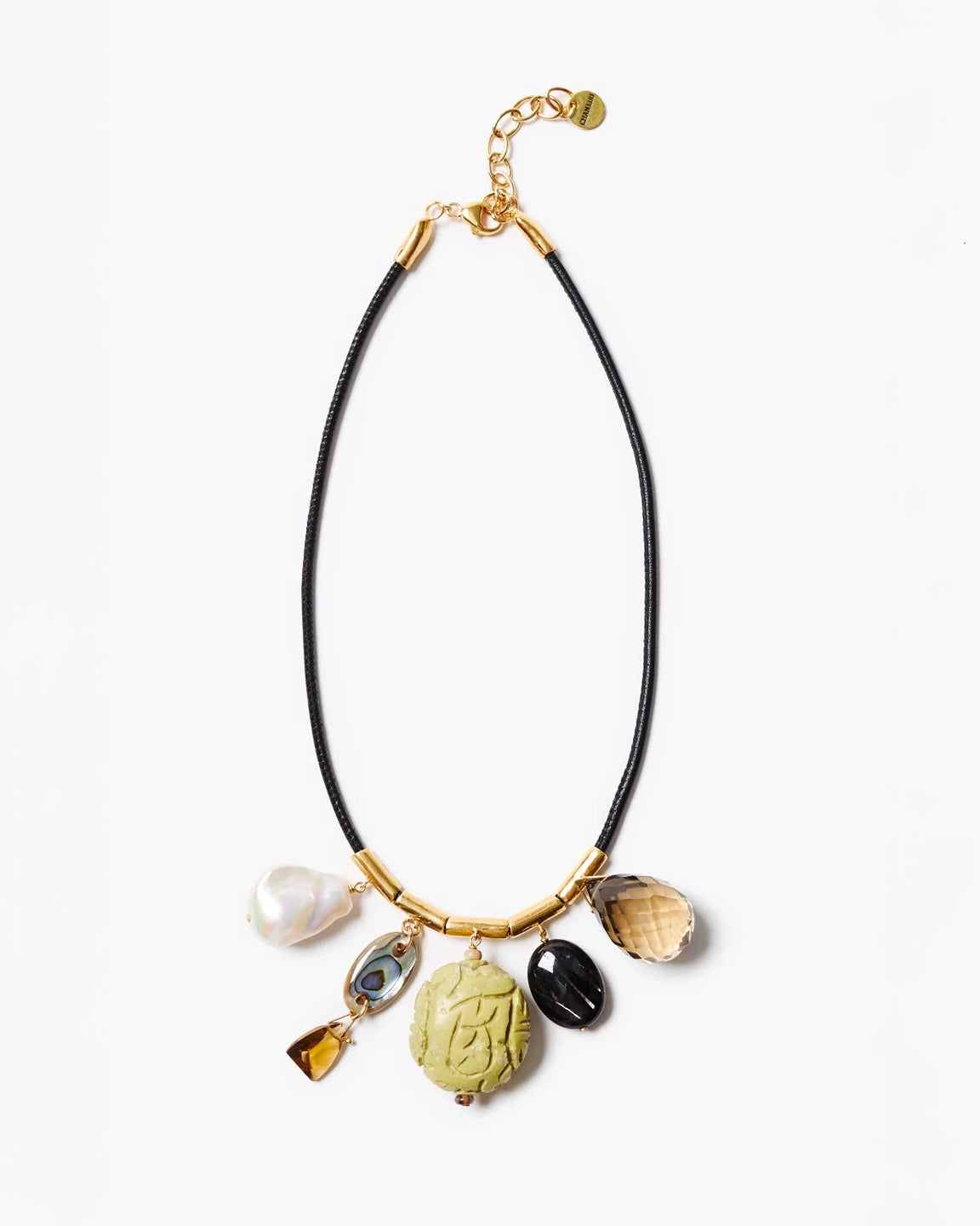 Chan Luu Serpentine Multi Charm Cord Necklace