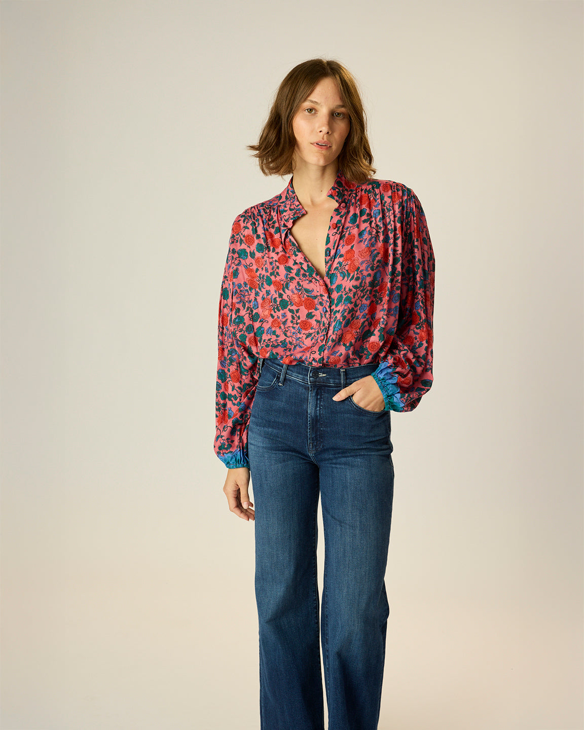 Natalie Martin Iris Top in Rose Bandana