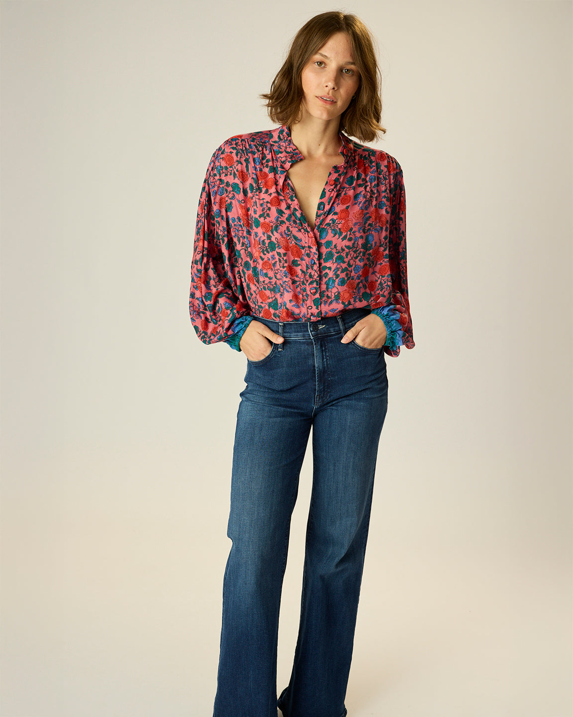 Natalie Martin Iris Top in Rose Bandana