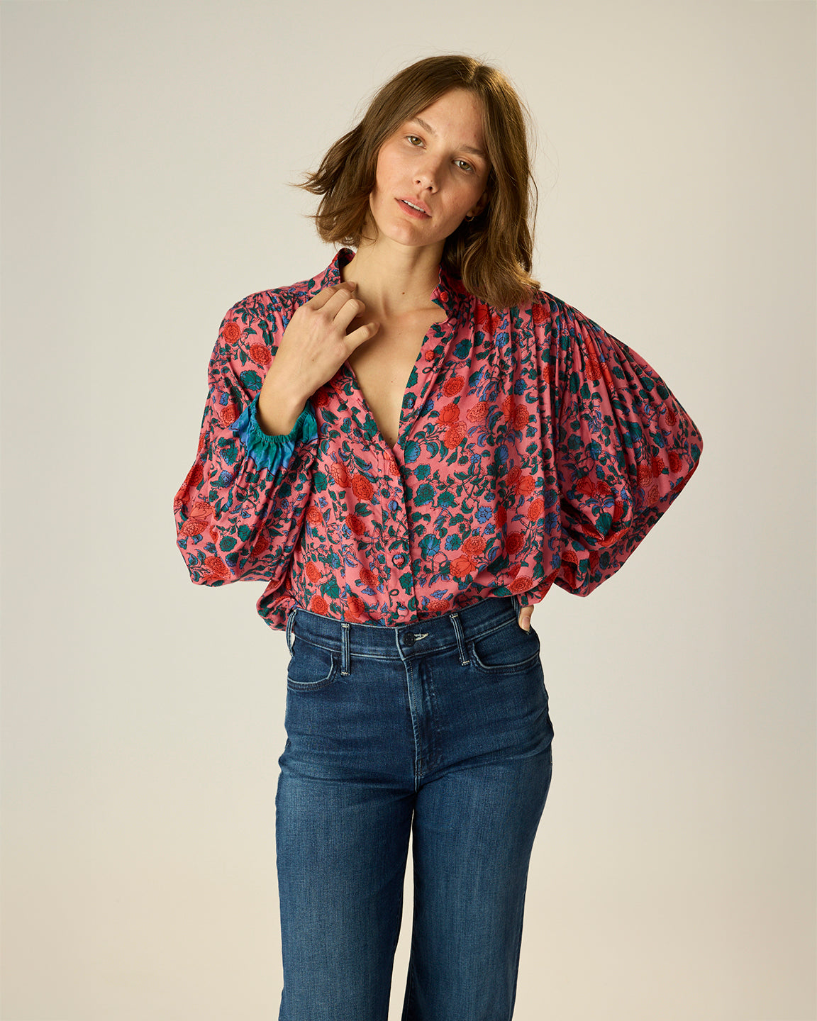 Natalie Martin Iris Top in Rose Bandana