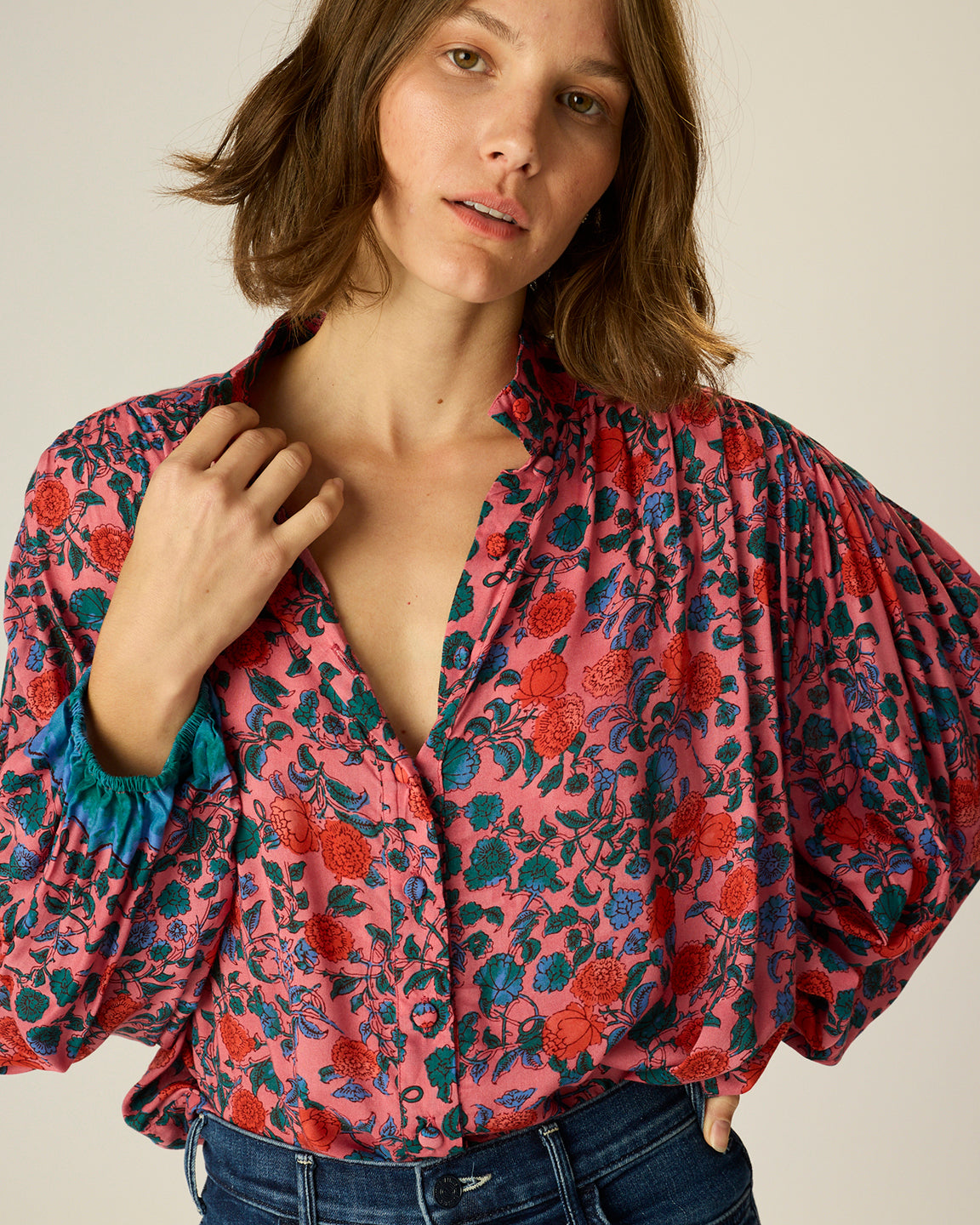 Natalie Martin Iris Top in Rose Bandana