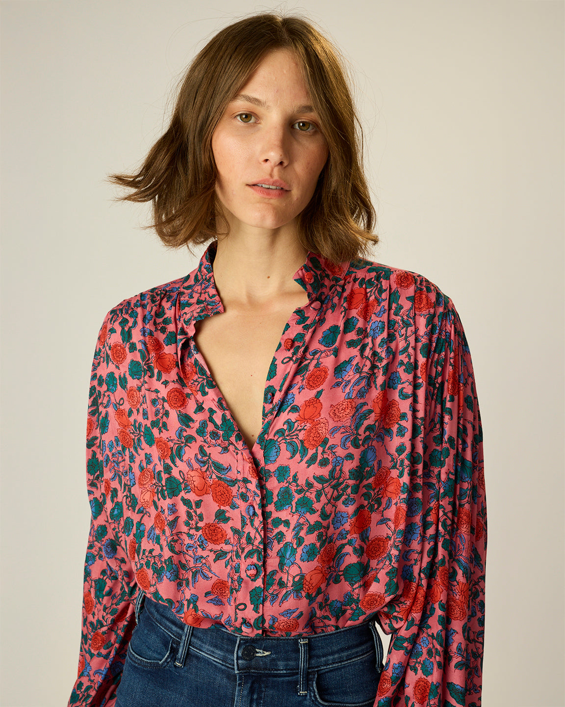 Natalie Martin Iris Top in Rose Bandana