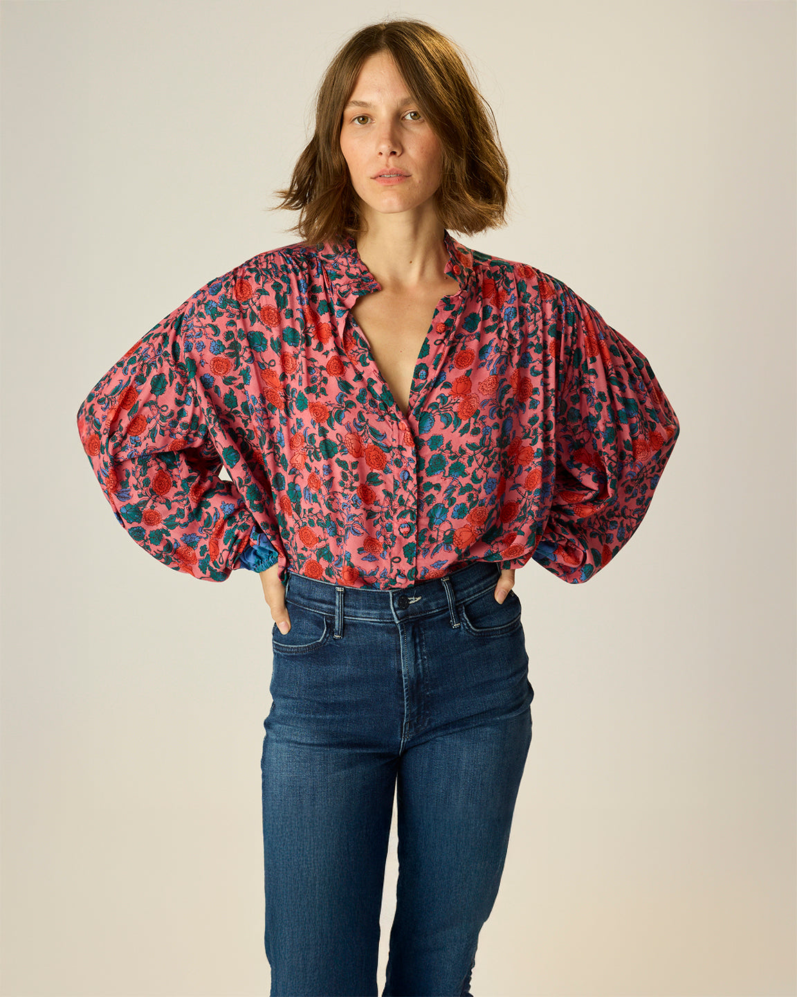 Natalie Martin Iris Top in Rose Bandana