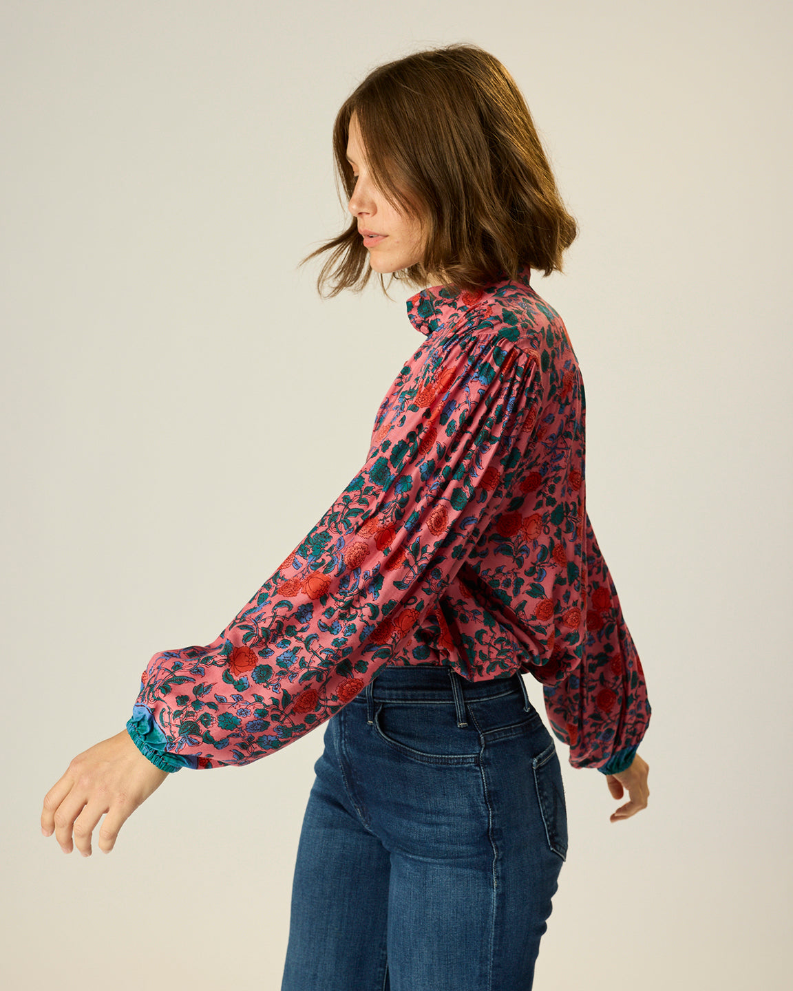 Natalie Martin Iris Top in Rose Bandana