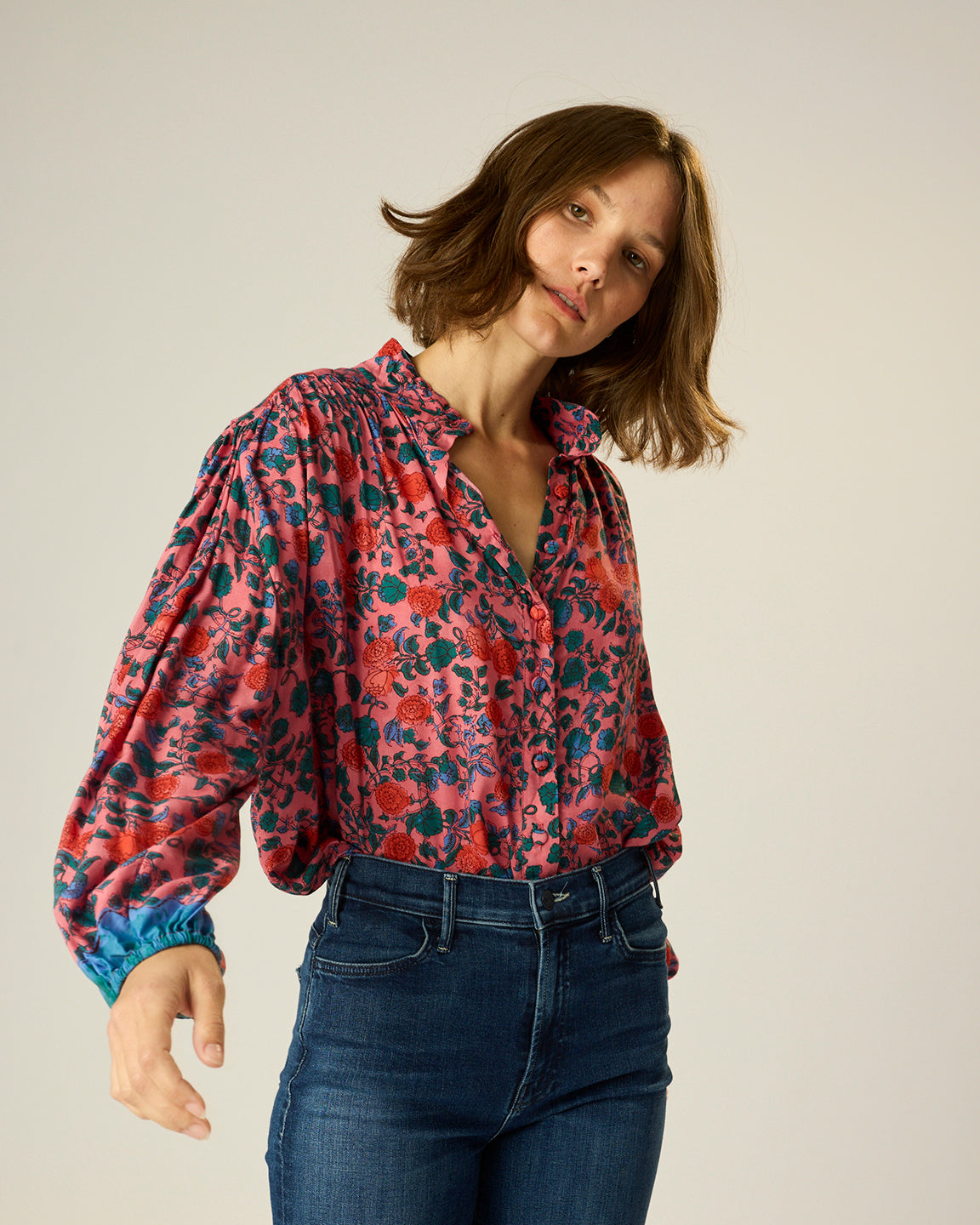 Natalie Martin Iris Top in Rose Bandana