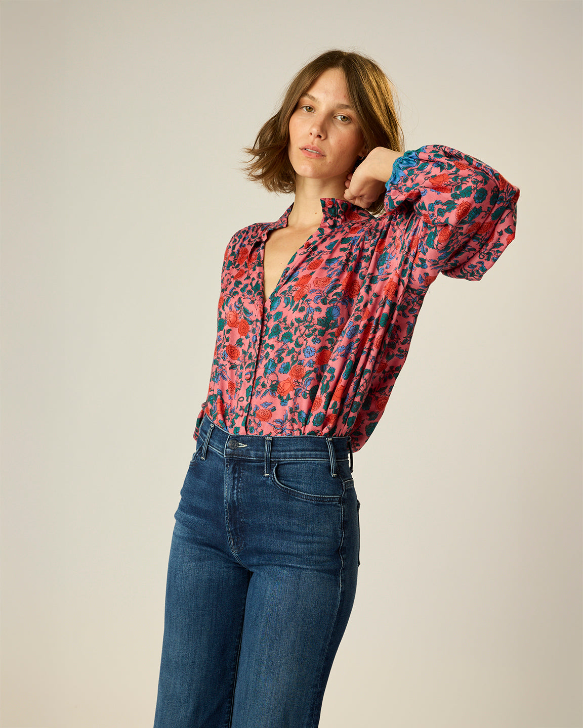 Natalie Martin Iris Top in Rose Bandana