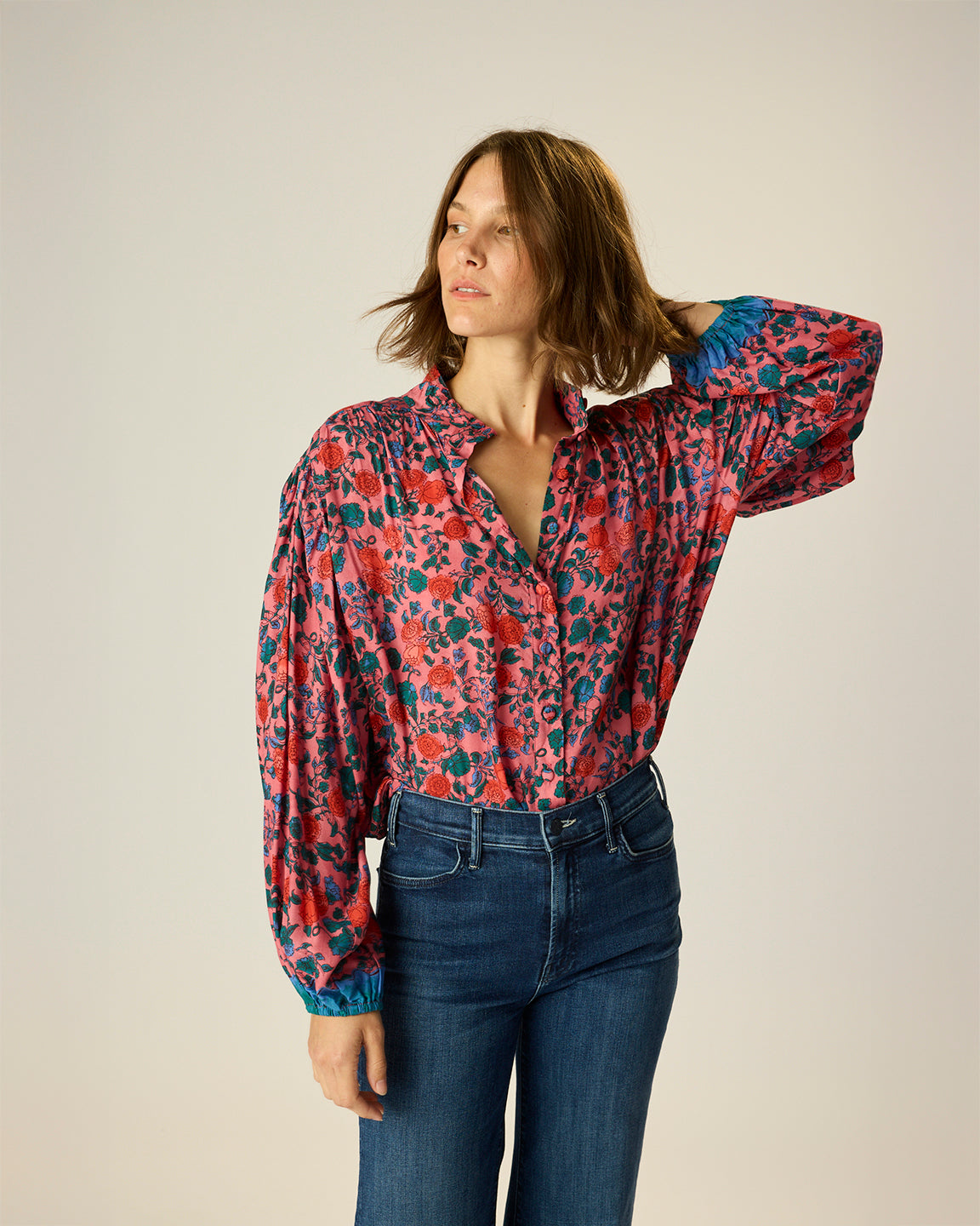 Natalie Martin Iris Top in Rose Bandana