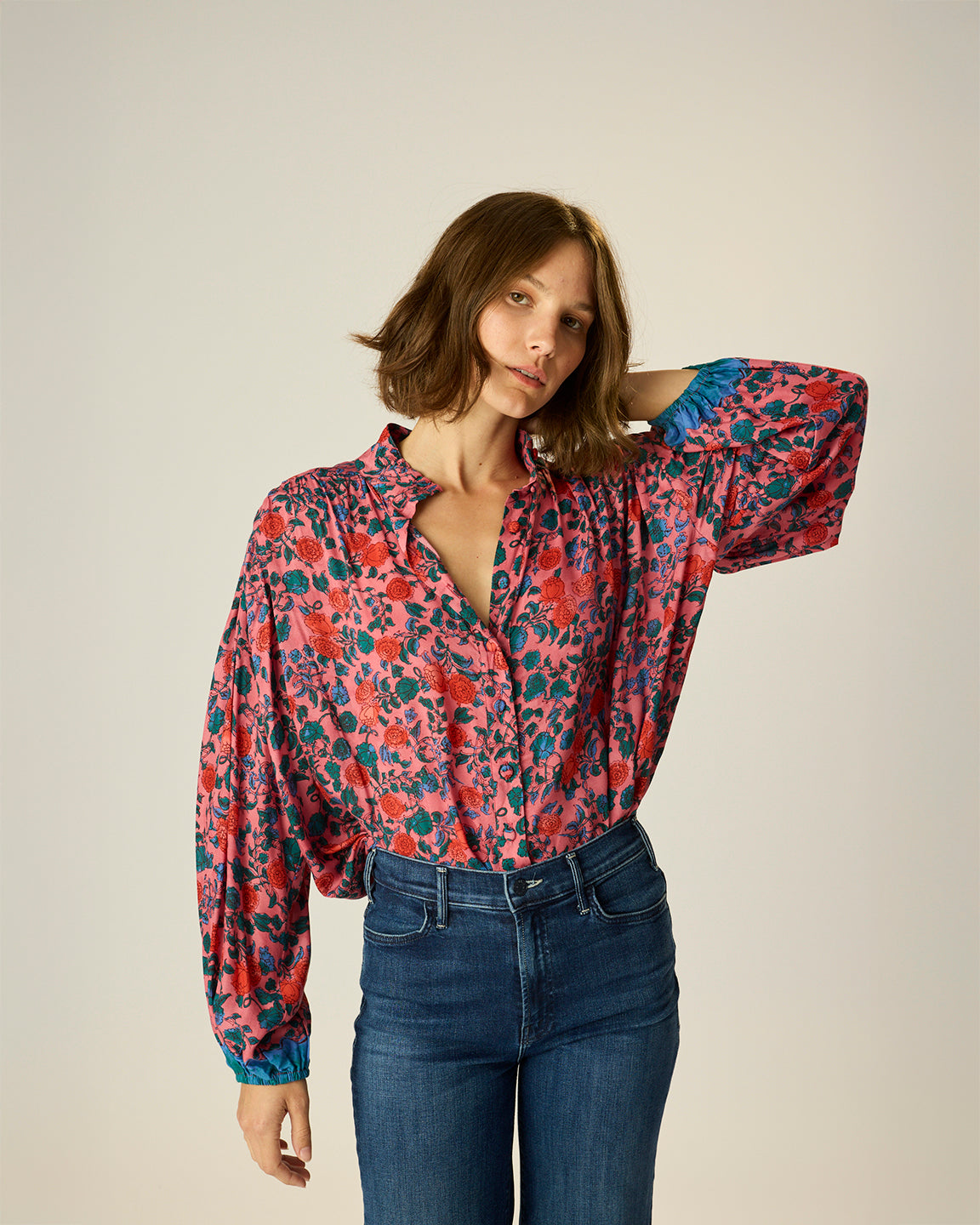 Natalie Martin Iris Top in Rose Bandana