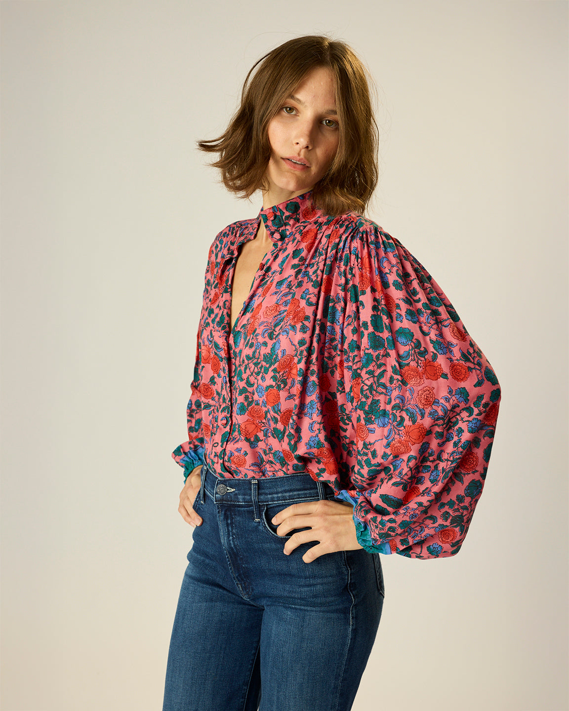 Natalie Martin Iris Top in Rose Bandana