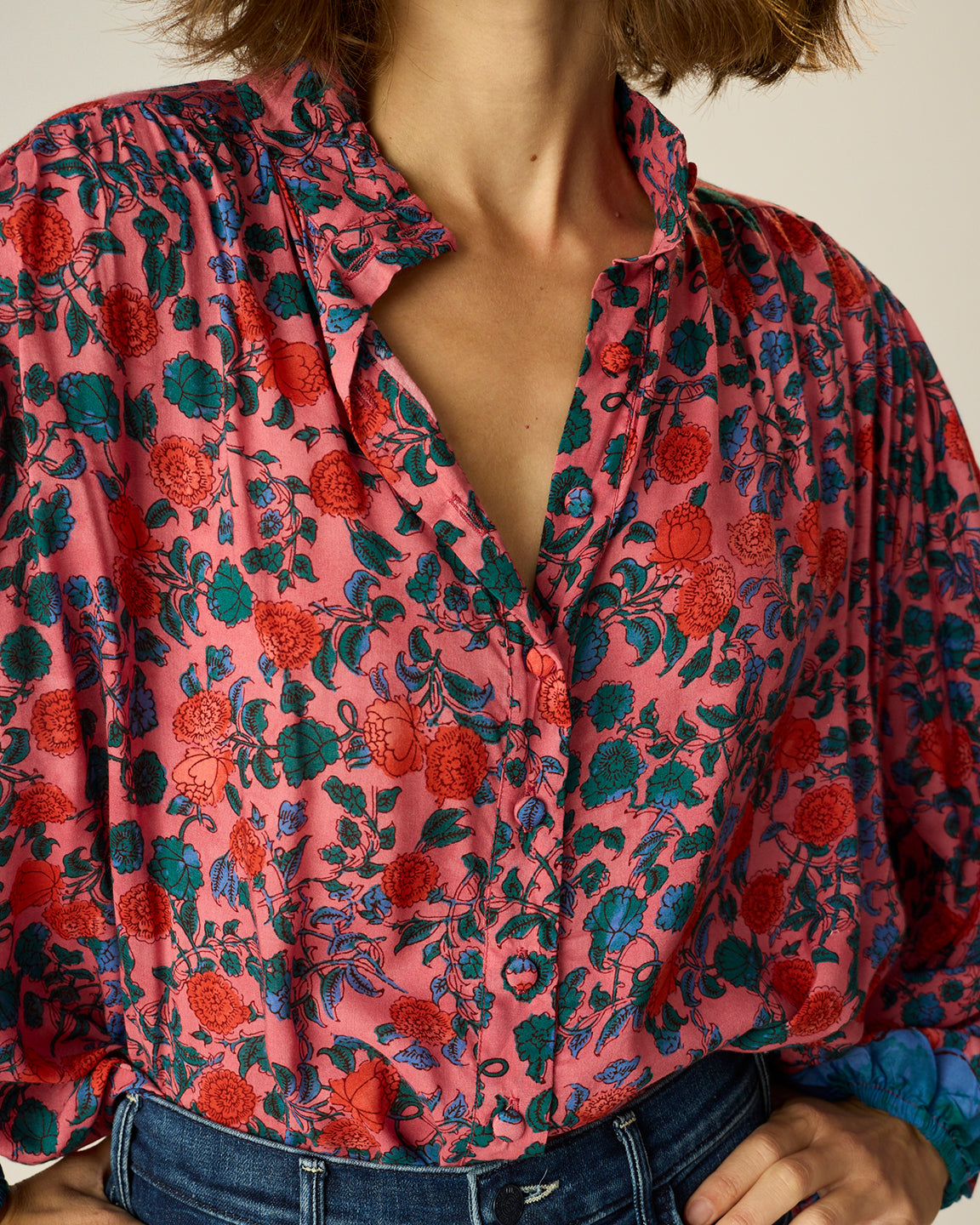 Natalie Martin Iris Top in Rose Bandana