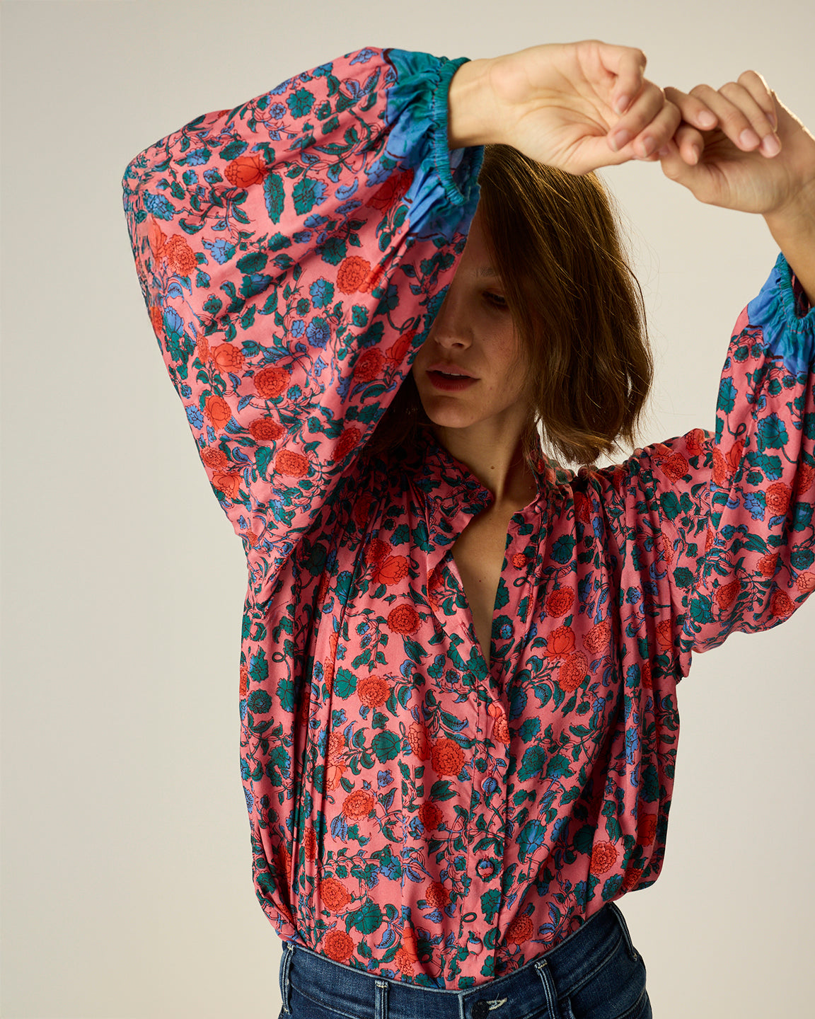 Natalie Martin Iris Top in Rose Bandana