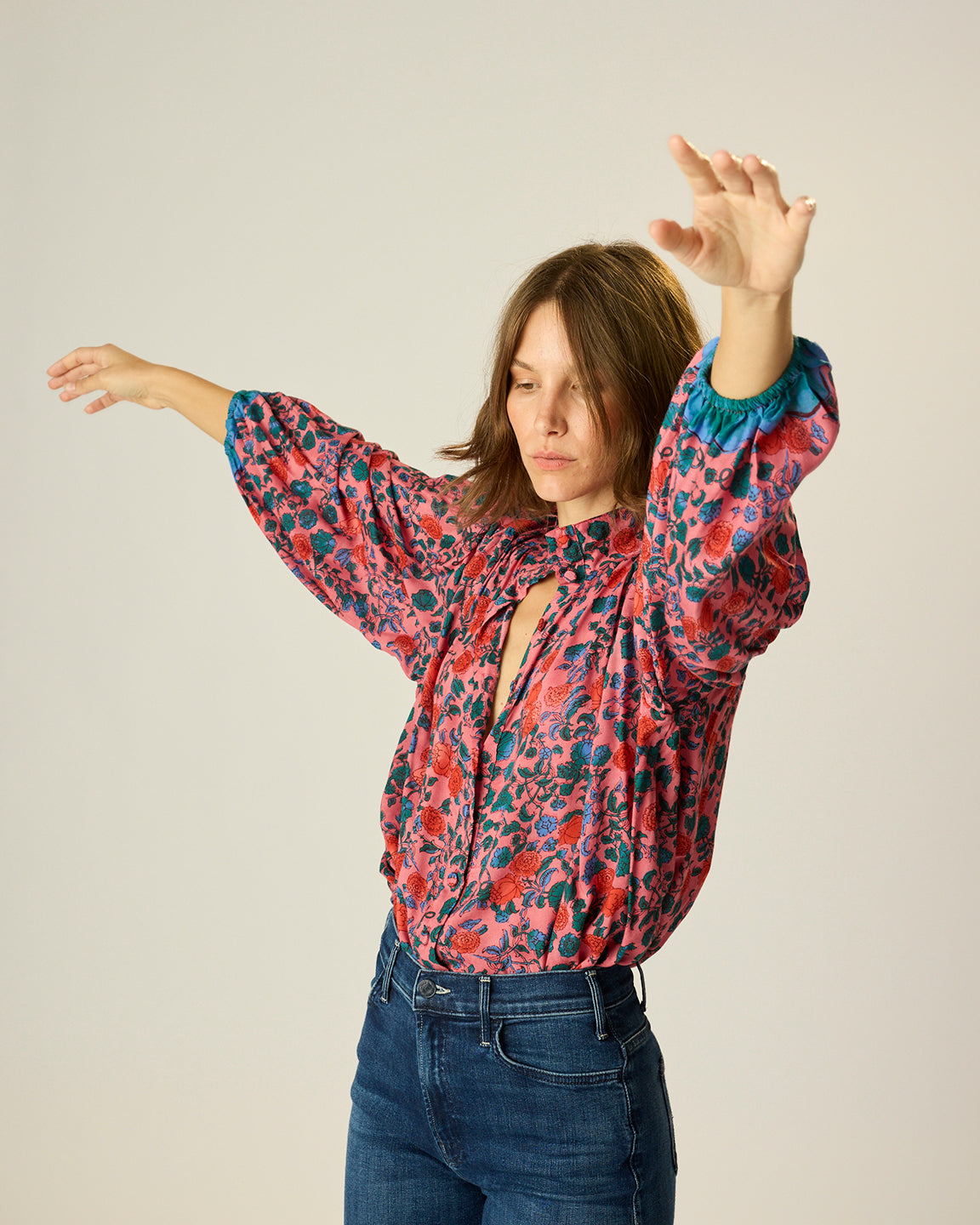 Natalie Martin Iris Top in Rose Bandana