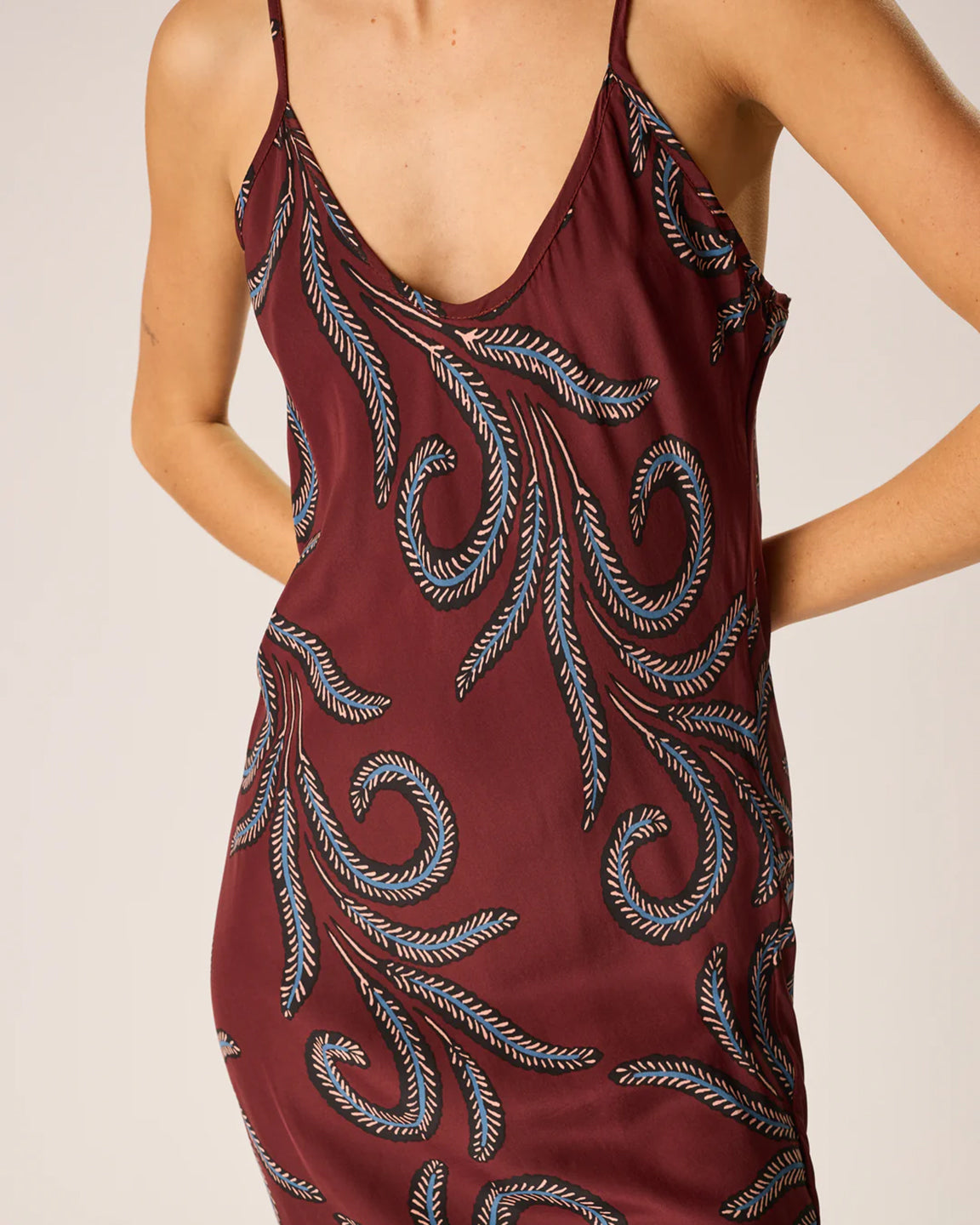 Natalie Martin Leandra Dress In Feather Bordeaux