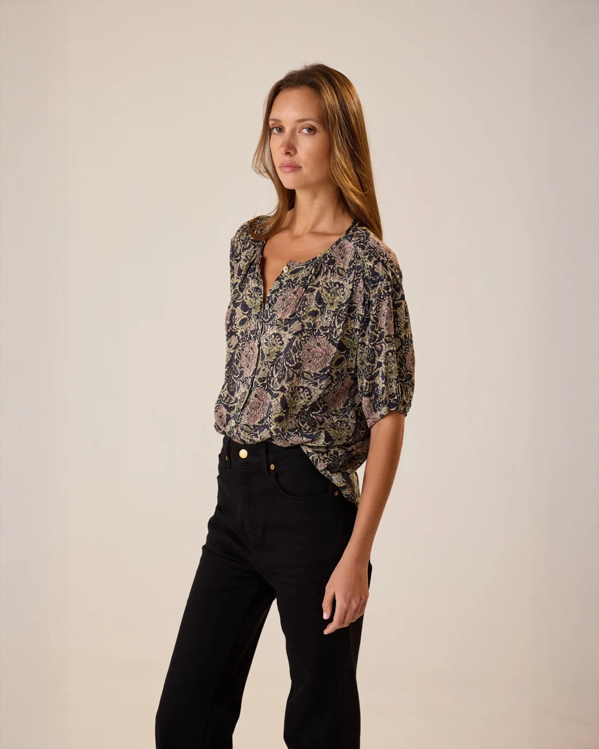 Natalie Martin Violet Top In Botanica Dusk