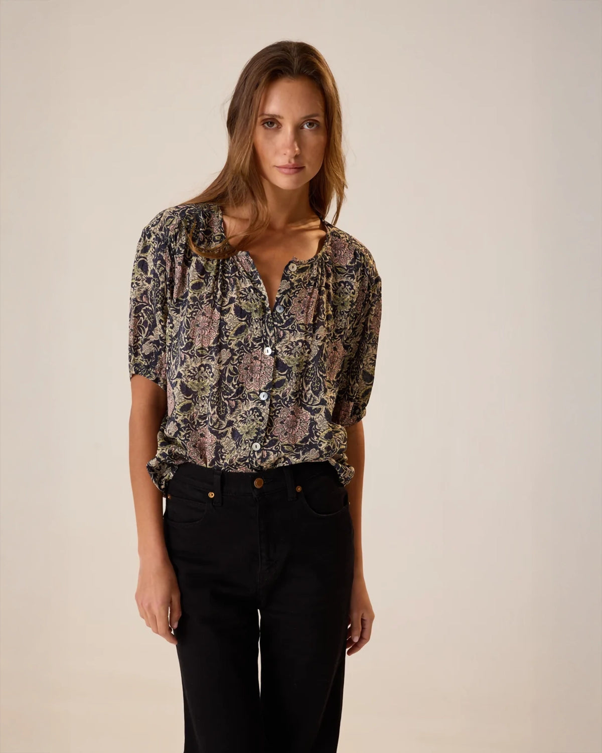 Natalie Martin Violet Top In Botanica Dusk