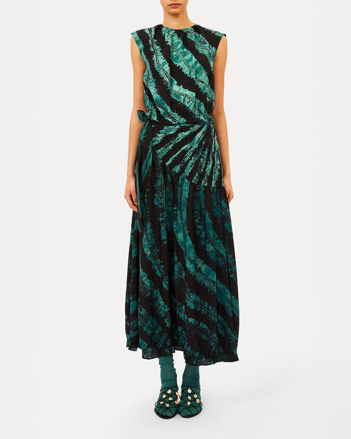 Ulla Johnson Kaia Shibori Dyed Top In Malachite
