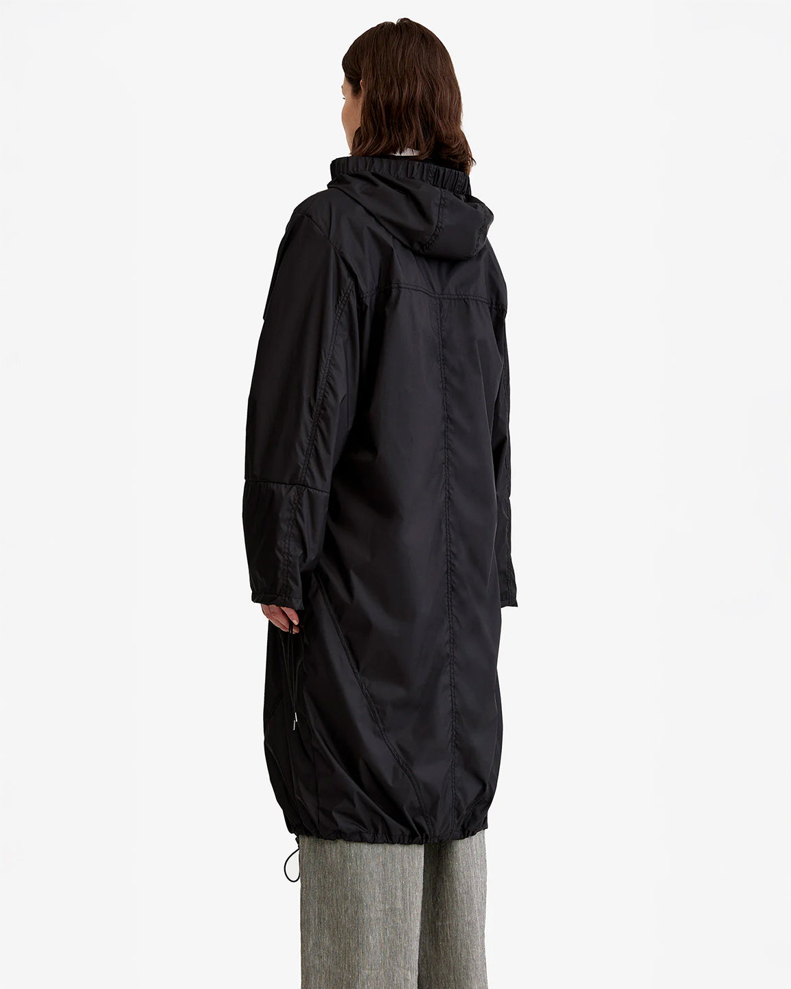 Smythe Drawstring Rain Shell in Black