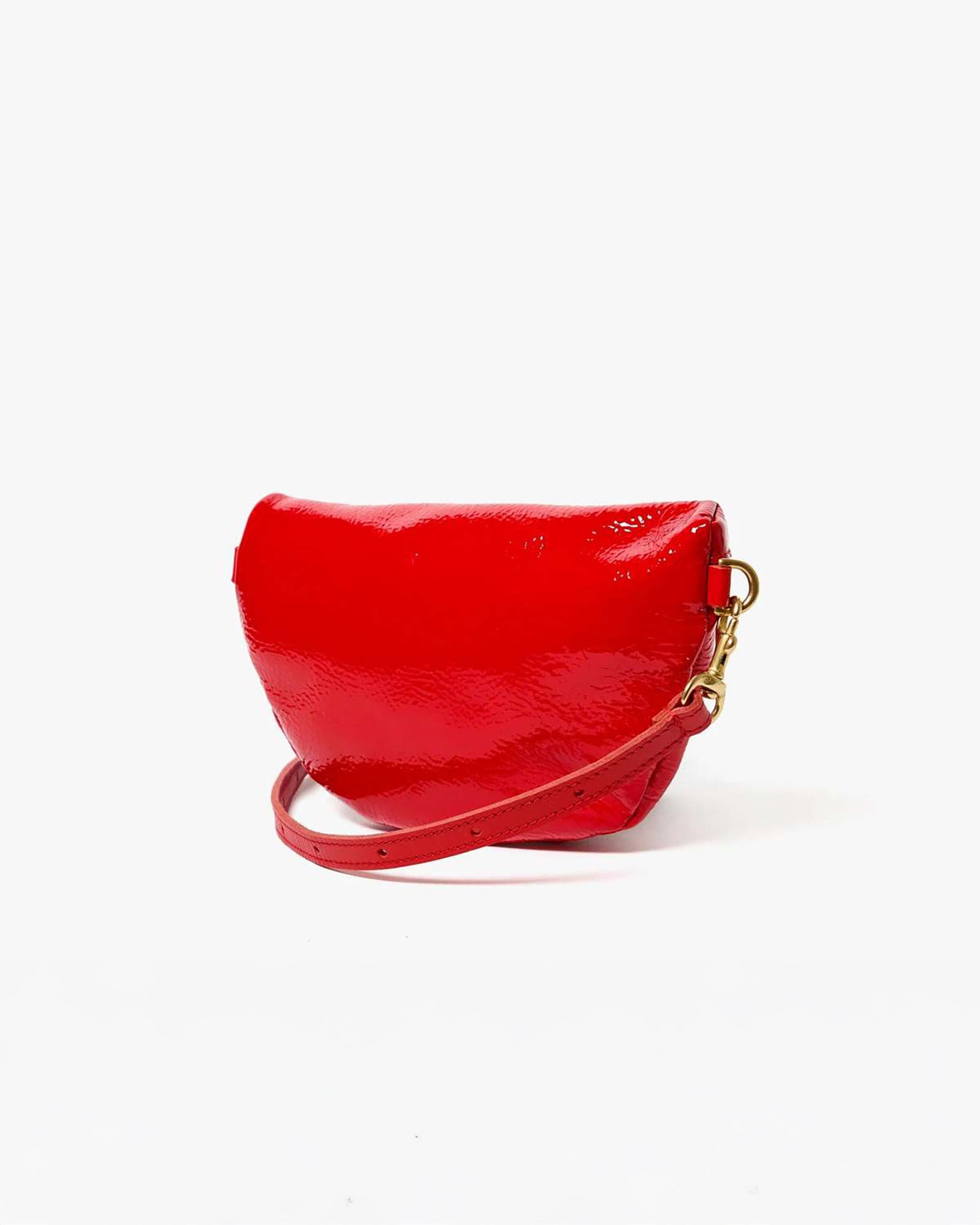 Clare V. Petite Fanny In Super Red Pucker Patent