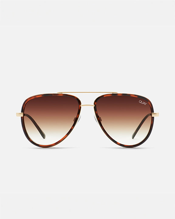 Quay All In Mini in Tortoise w/ Brown Fade Lenses