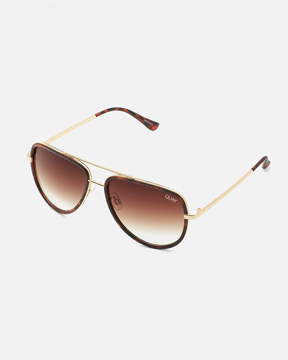 Quay All In Mini in Tortoise w/ Brown Fade Lenses