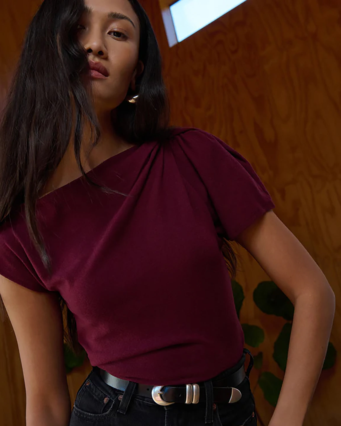 Nation Rosie Knot Top In Port