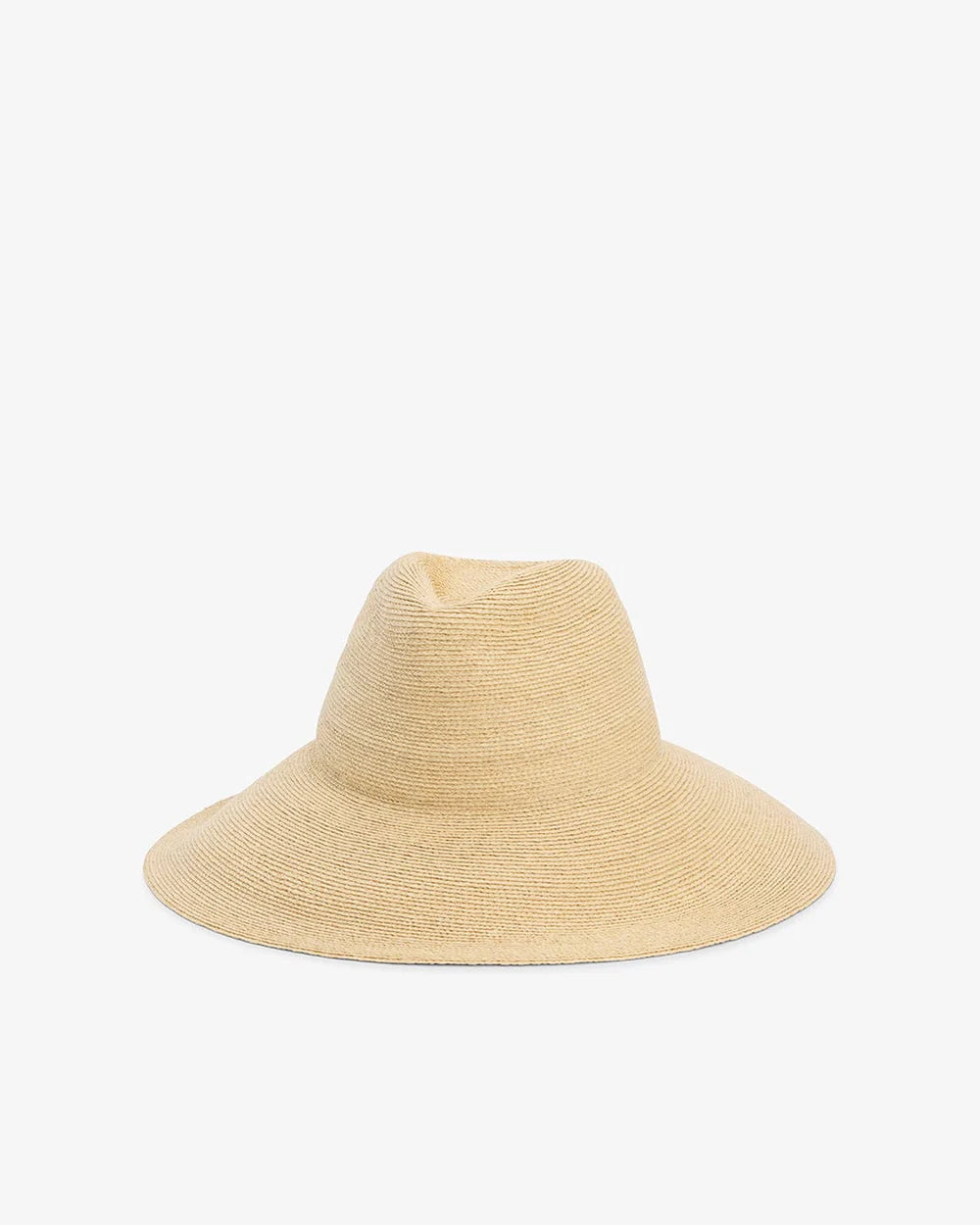 Beige straw hat on a white background