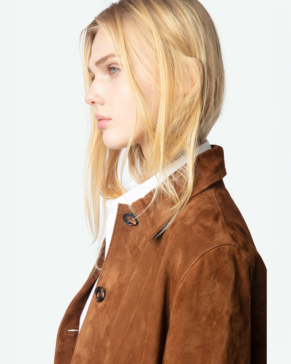 Zadig & Voltaire Lessa Suede Jacket in Cognac