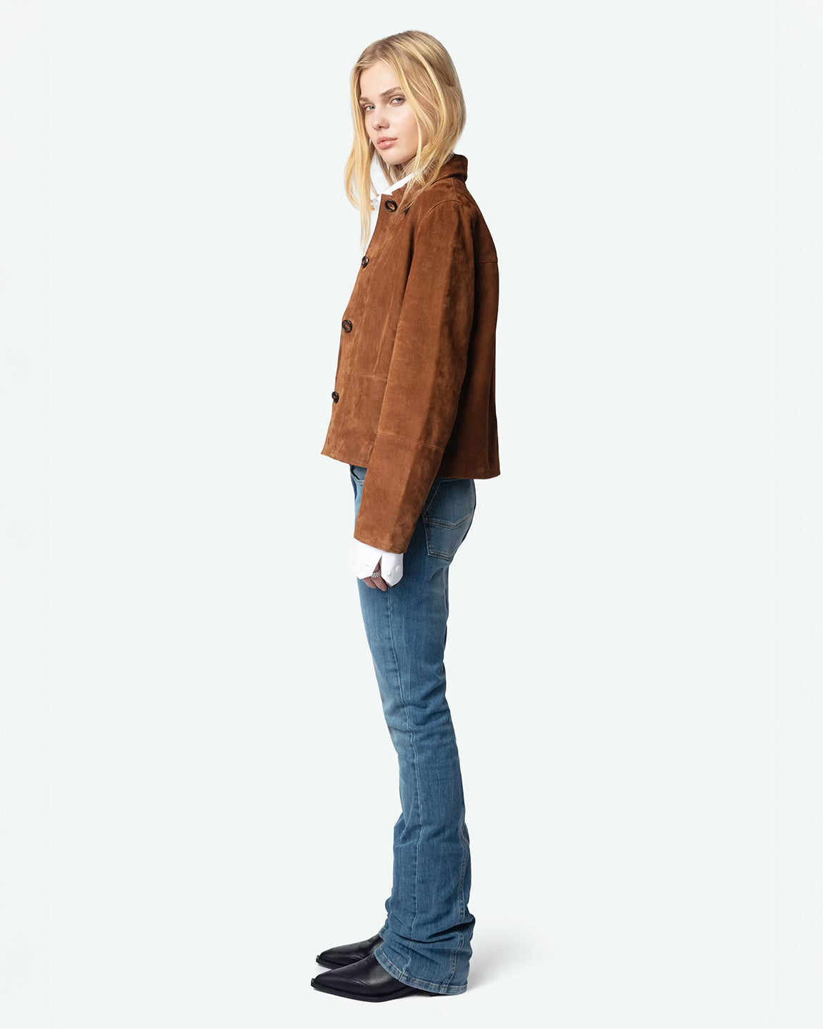 Zadig & Voltaire Lessa Suede Jacket in Cognac