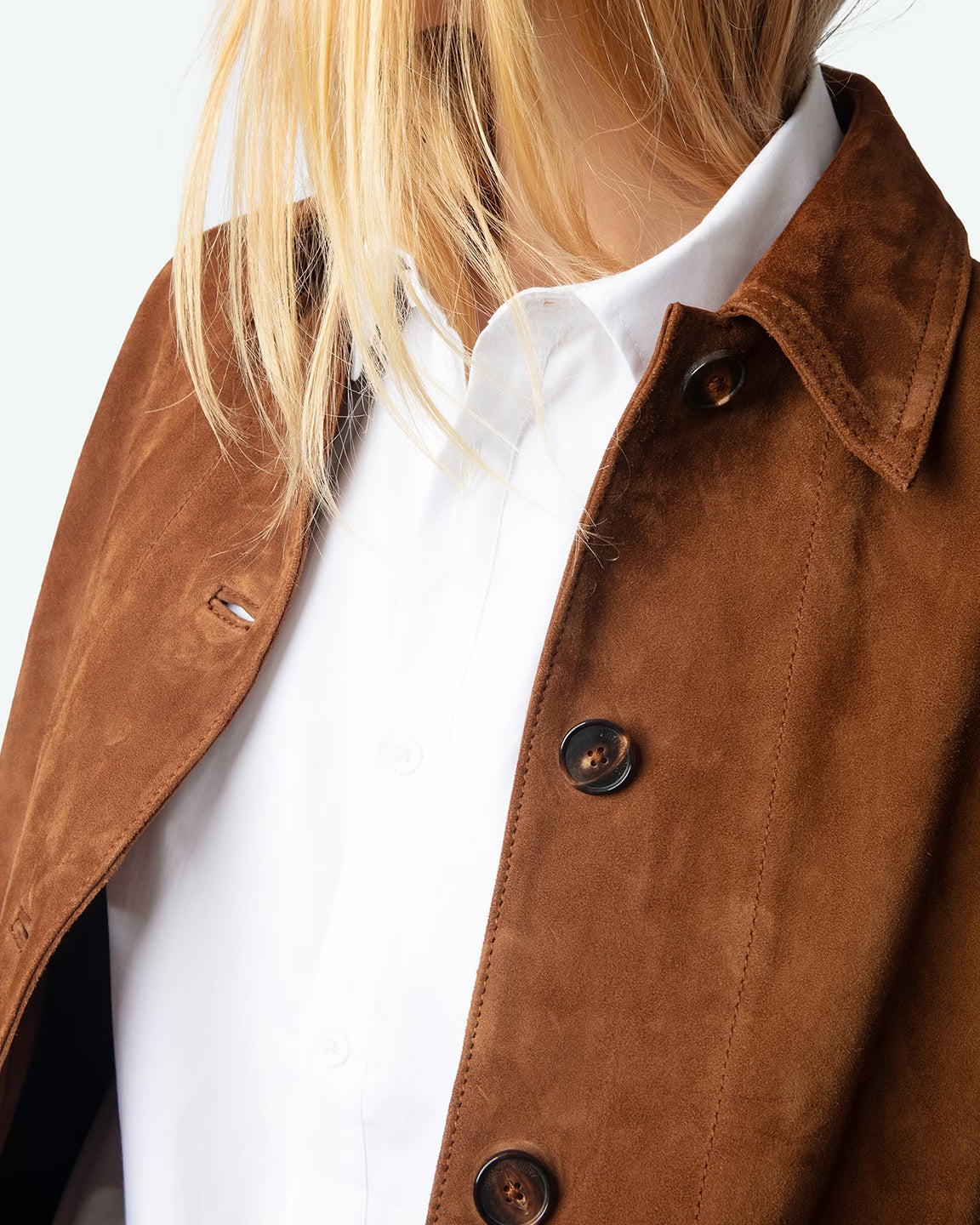 Zadig & Voltaire Lessa Suede Jacket in Cognac