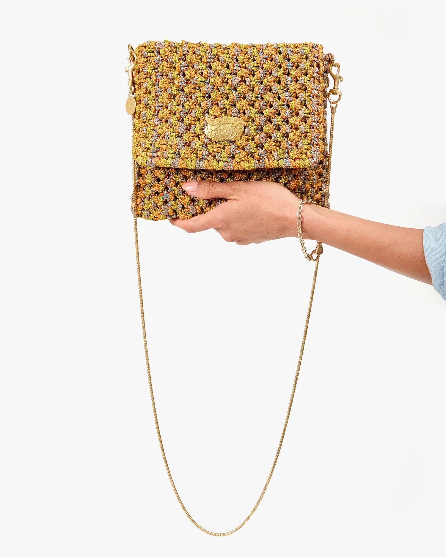 Clare V. Ramya in Neon Multi Metallic Crochet