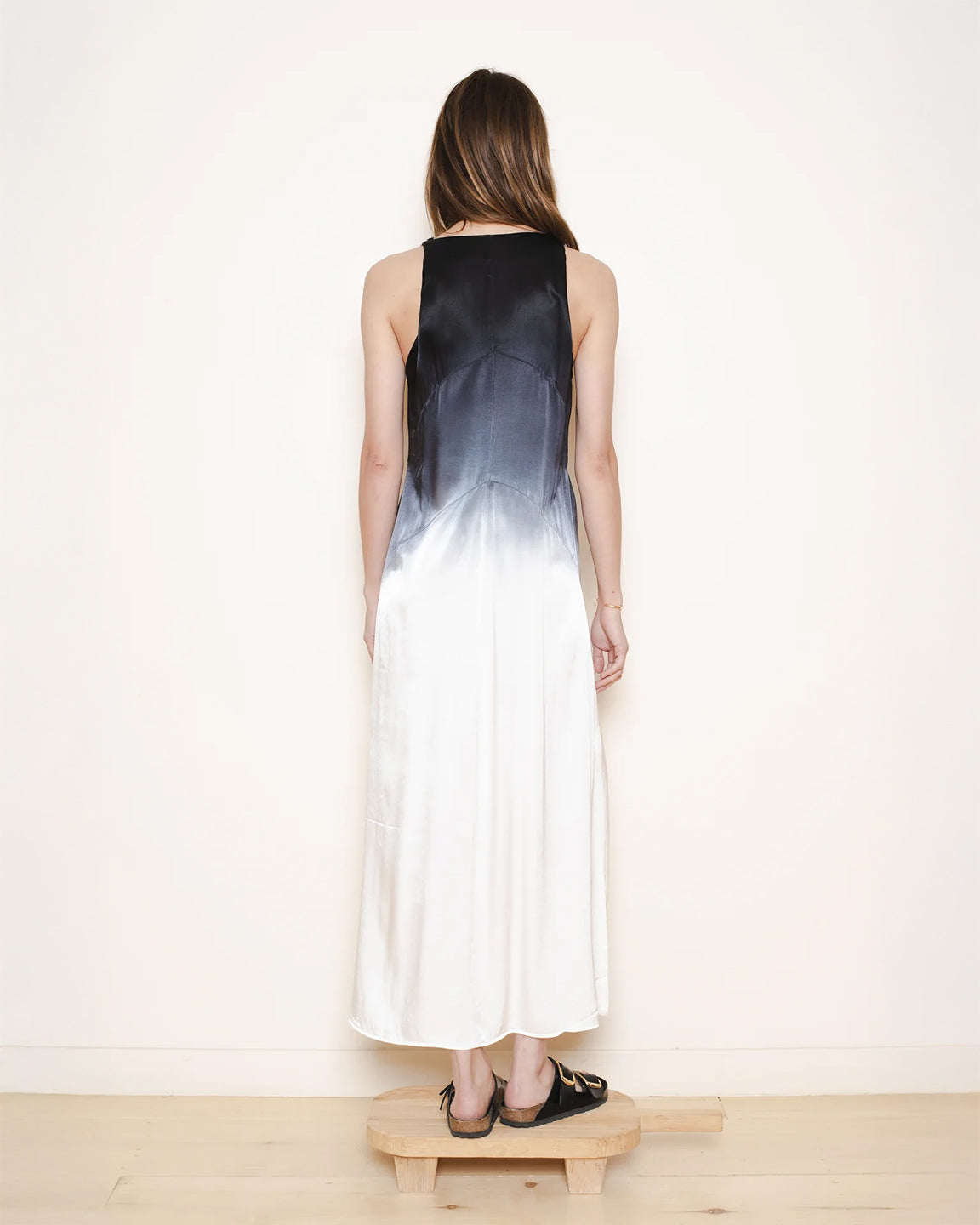 Raquel Allegra Aziza Maxi Dress in Black Dipped