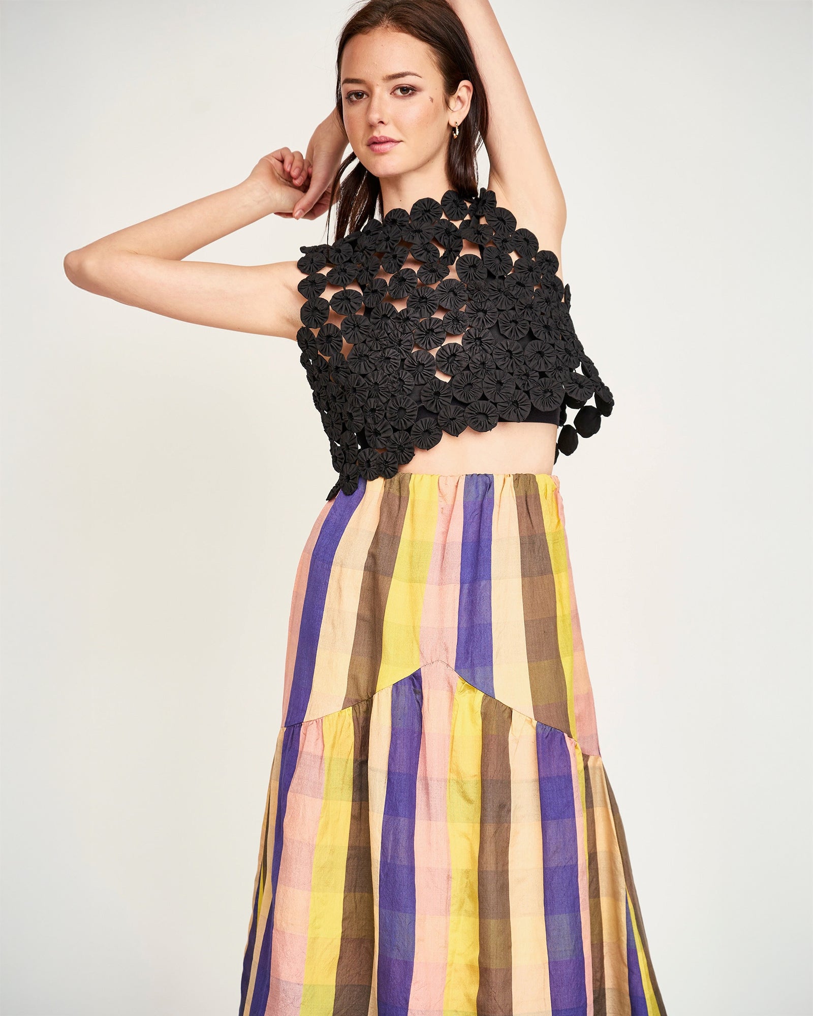 Mirth Brighton Skirt in Citron Plaid