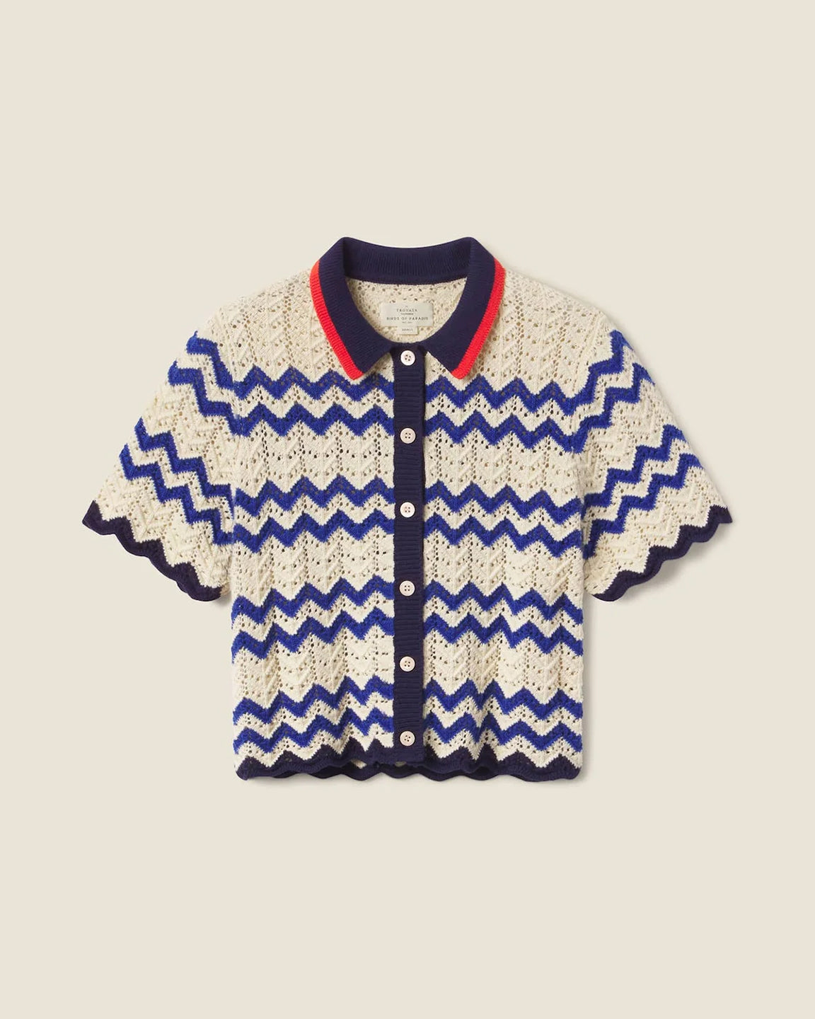 Trovata Birds of Paradis Paloma Cardigan in Blue Stripe