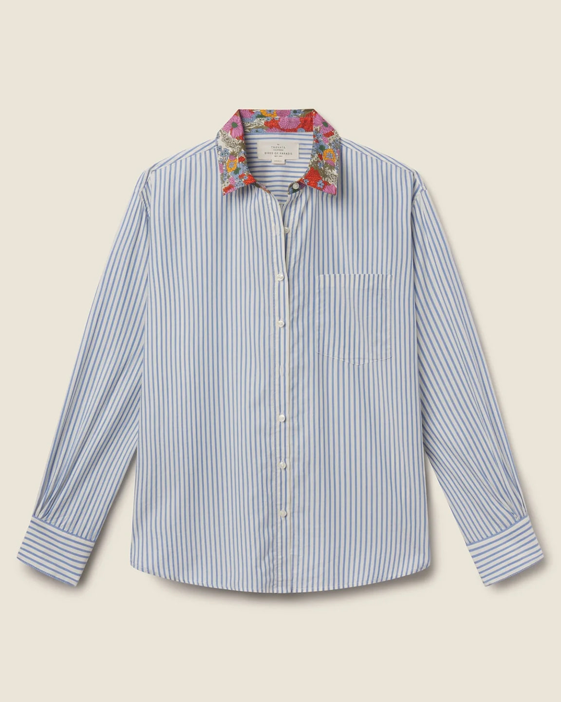 Trovata Birds of Paradis Blake Oversized Shirt Seaside Stripe