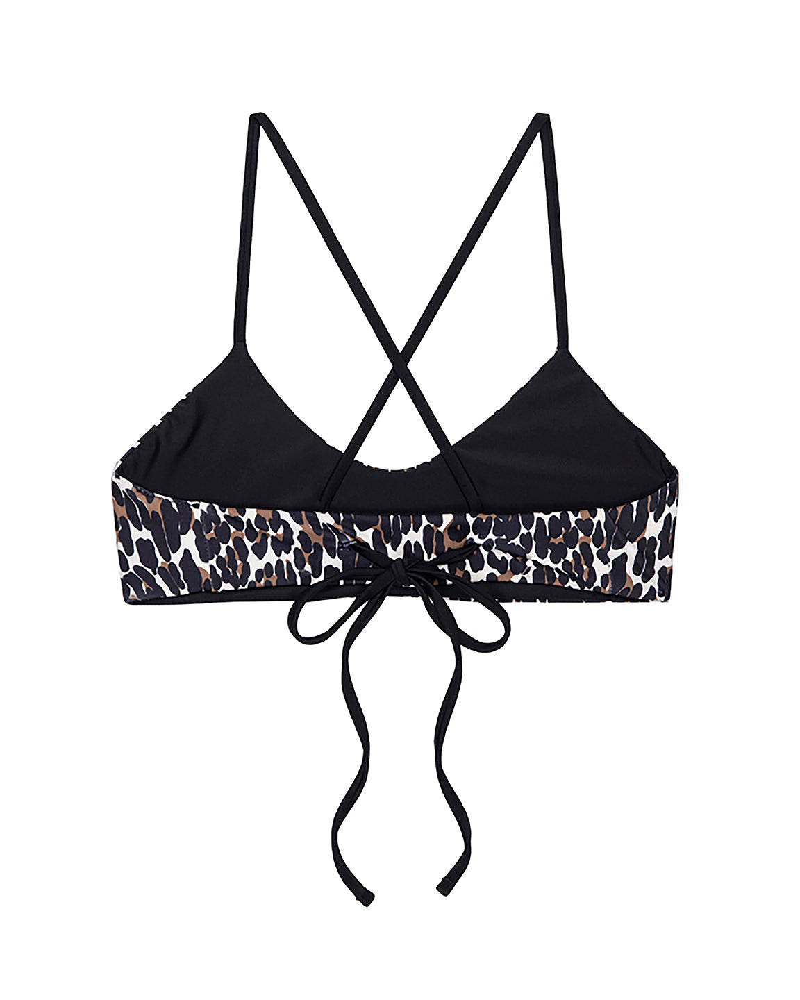 The Great. The Reversible Bralette in Leopard & Black Leopard